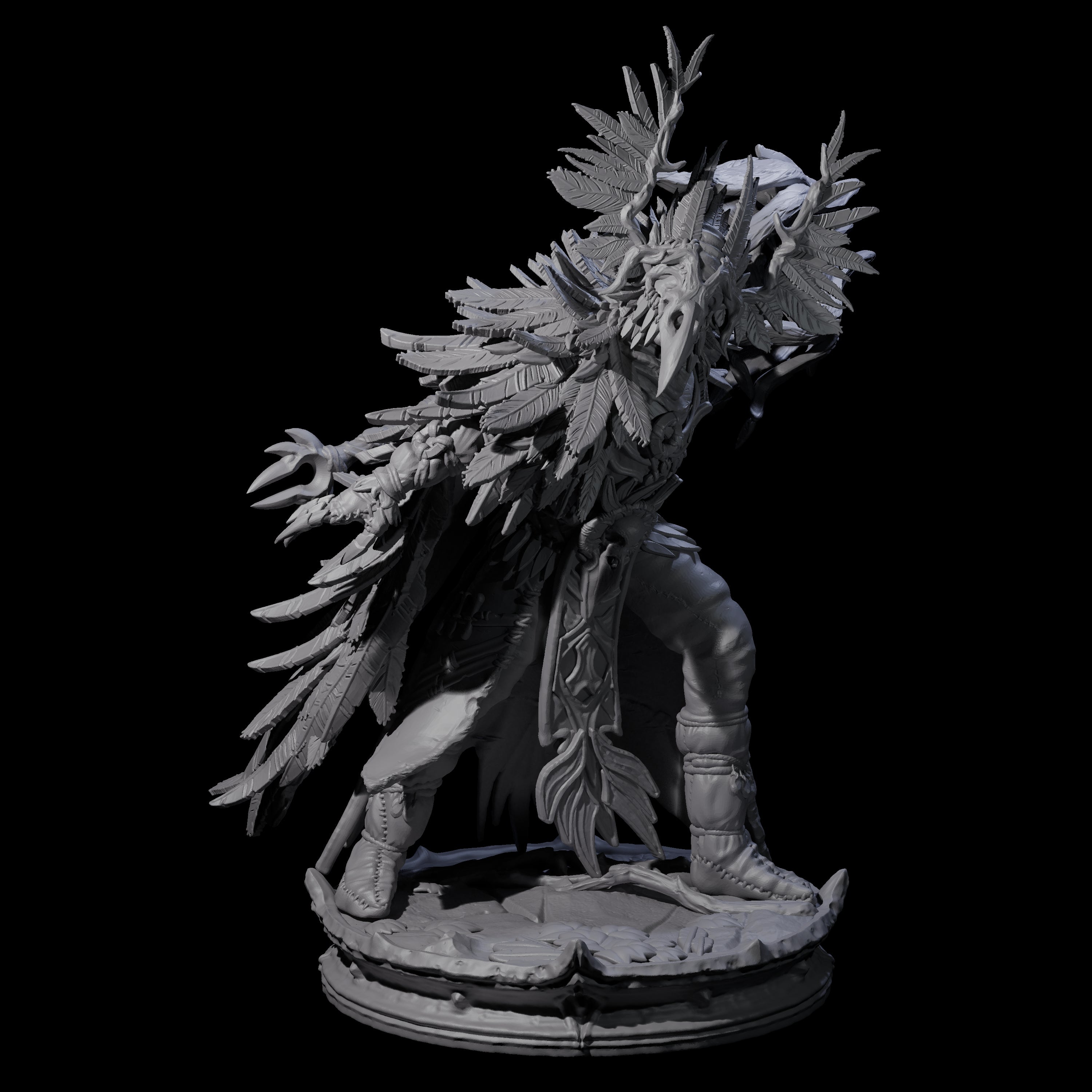 Ancient Dark Elf Druid of the Underdark C Miniature for Dungeons and Dragons, Pathfinder or other TTRPGs