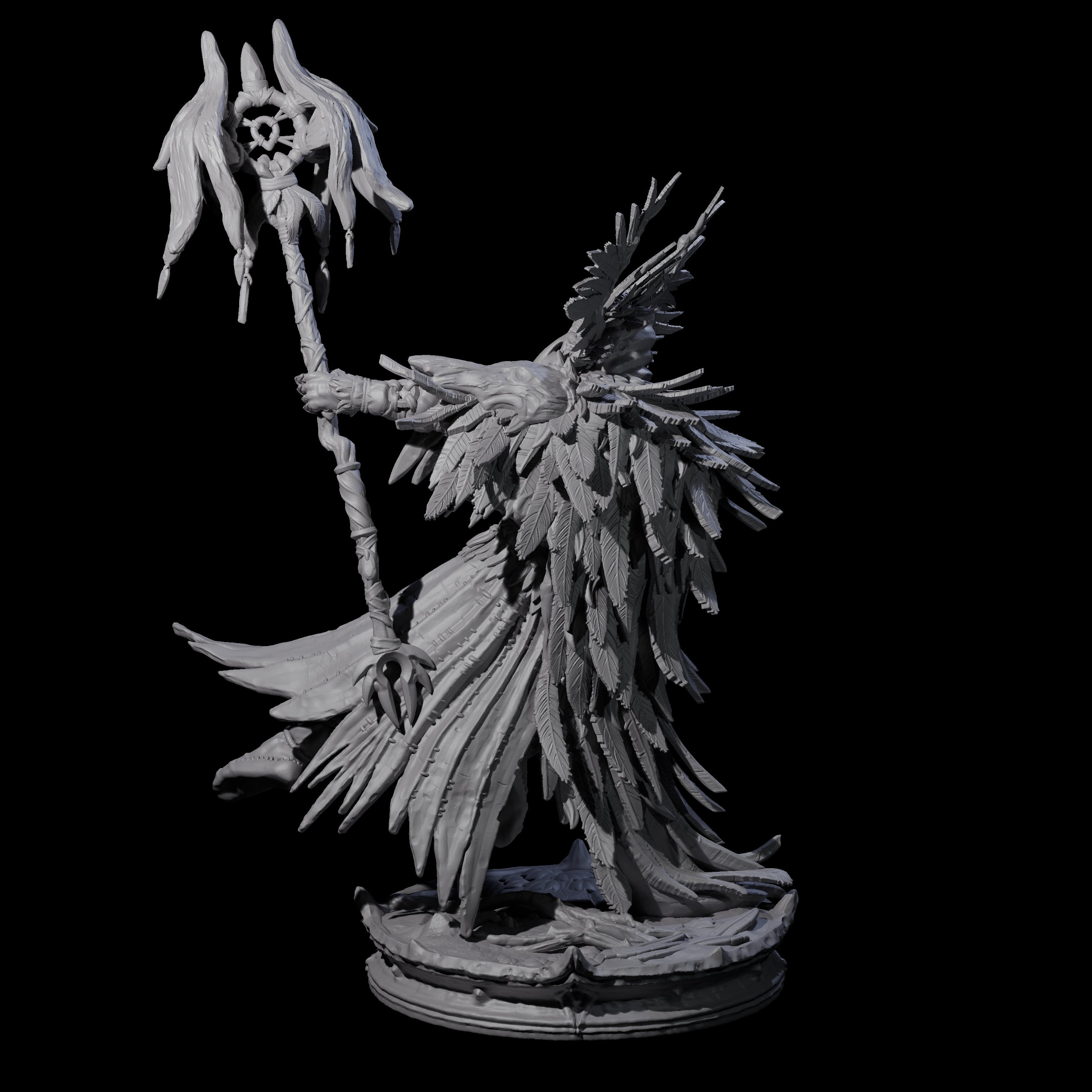 Ancient Dark Elf Druid of the Underdark D Miniature for Dungeons and Dragons, Pathfinder or other TTRPGs