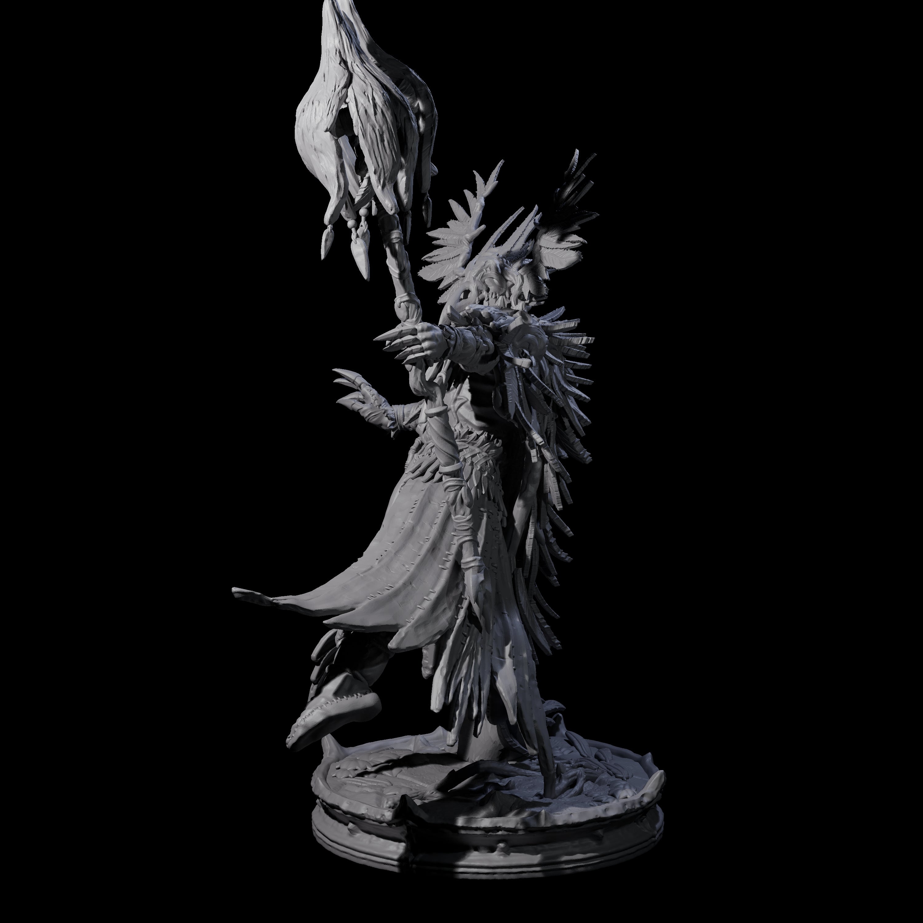 Ancient Dark Elf Druid of the Underdark D Miniature for Dungeons and Dragons, Pathfinder or other TTRPGs