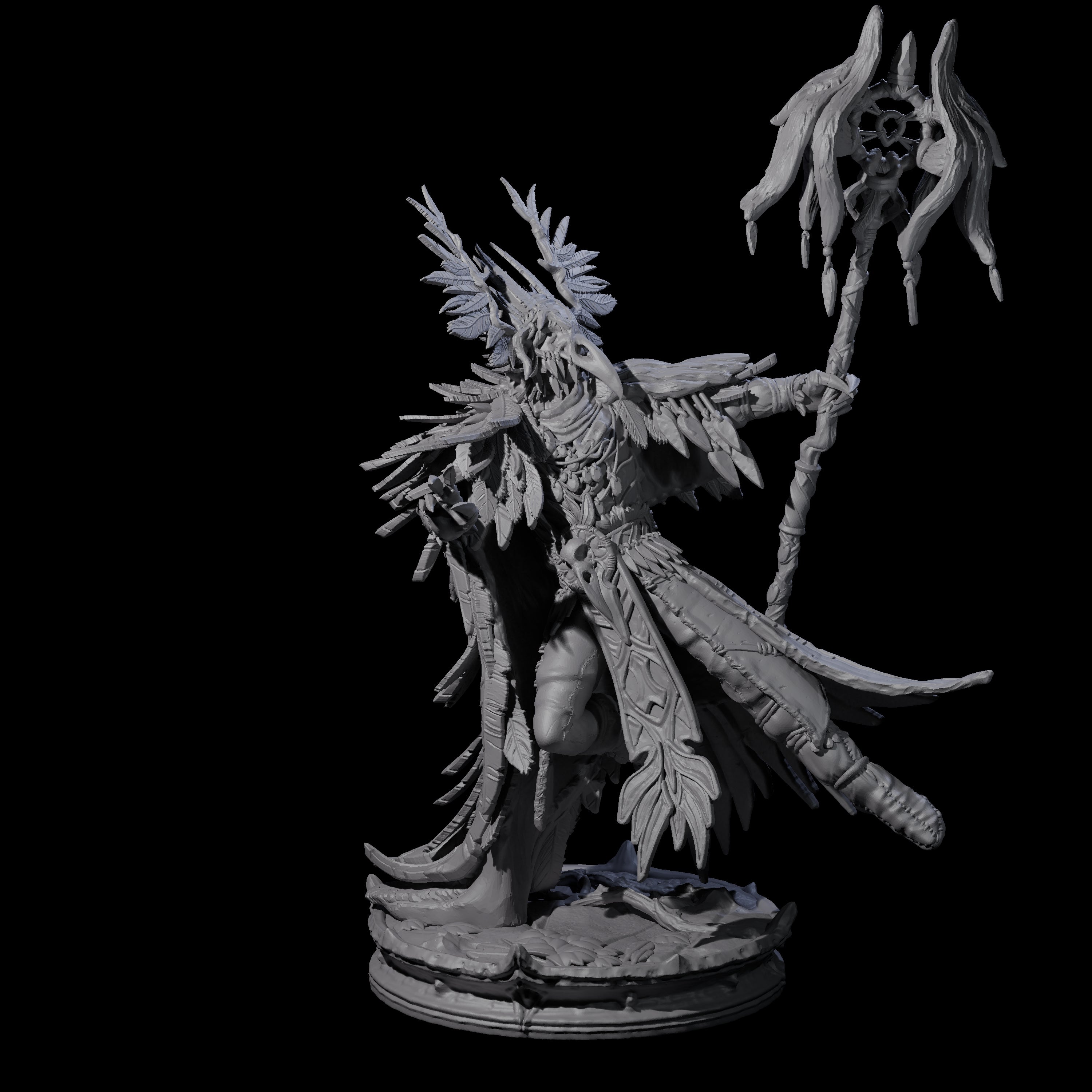 Ancient Dark Elf Druid of the Underdark D Miniature for Dungeons and Dragons, Pathfinder or other TTRPGs