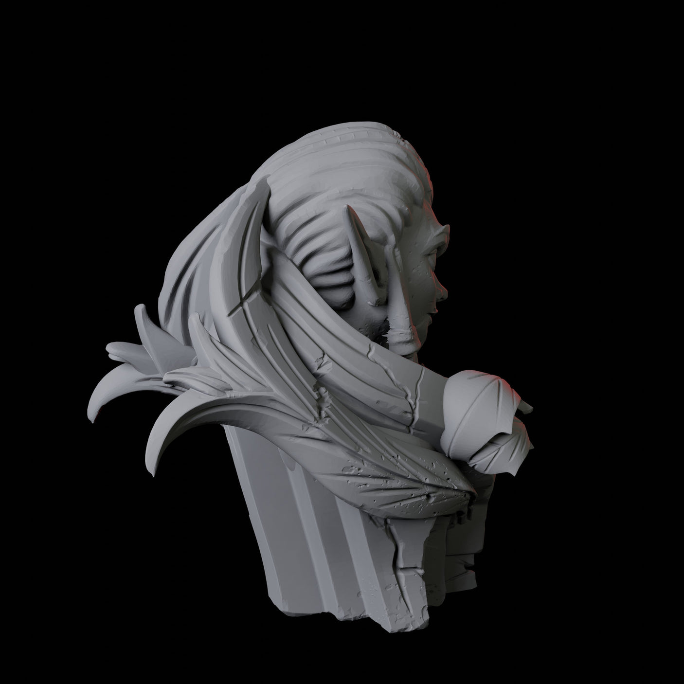 Ancient Elf Statue Bust Miniature for Dungeons and Dragons, Pathfinder or other TTRPGs