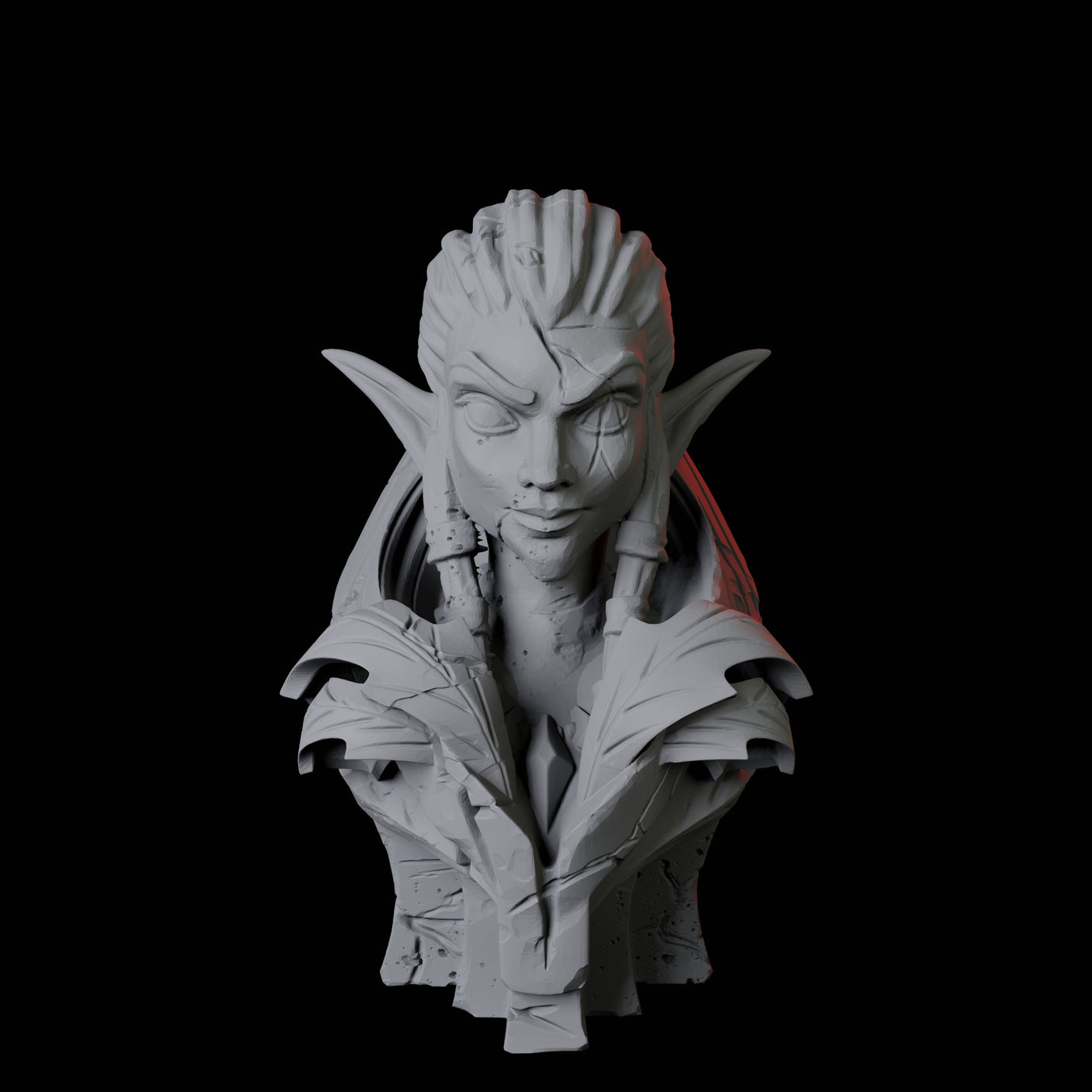 Ancient Elf Statue Bust Miniature for Dungeons and Dragons, Pathfinder or other TTRPGs