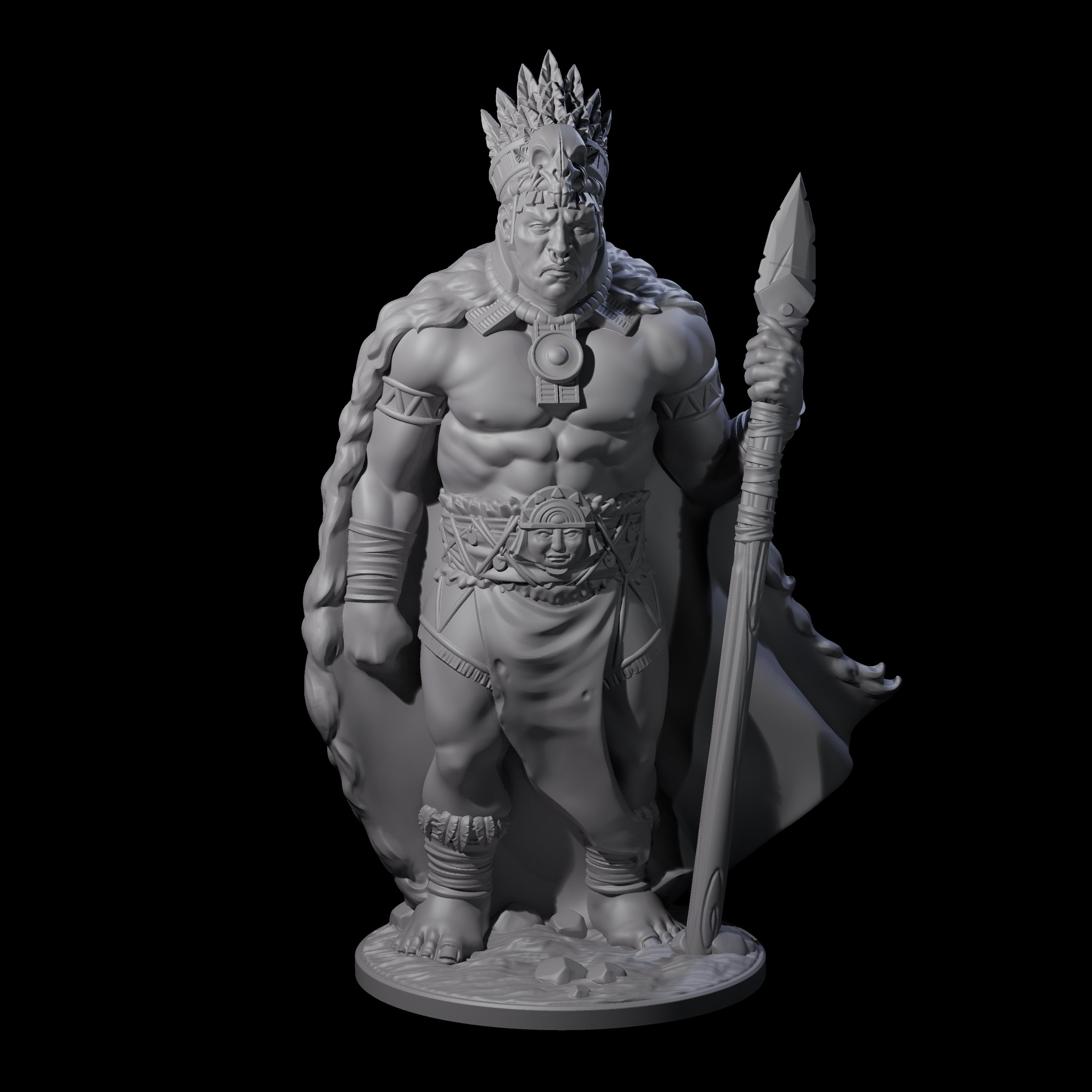 Ancient King Human Chieftain Miniature for Dungeons and Dragons, Pathfinder or other TTRPGs