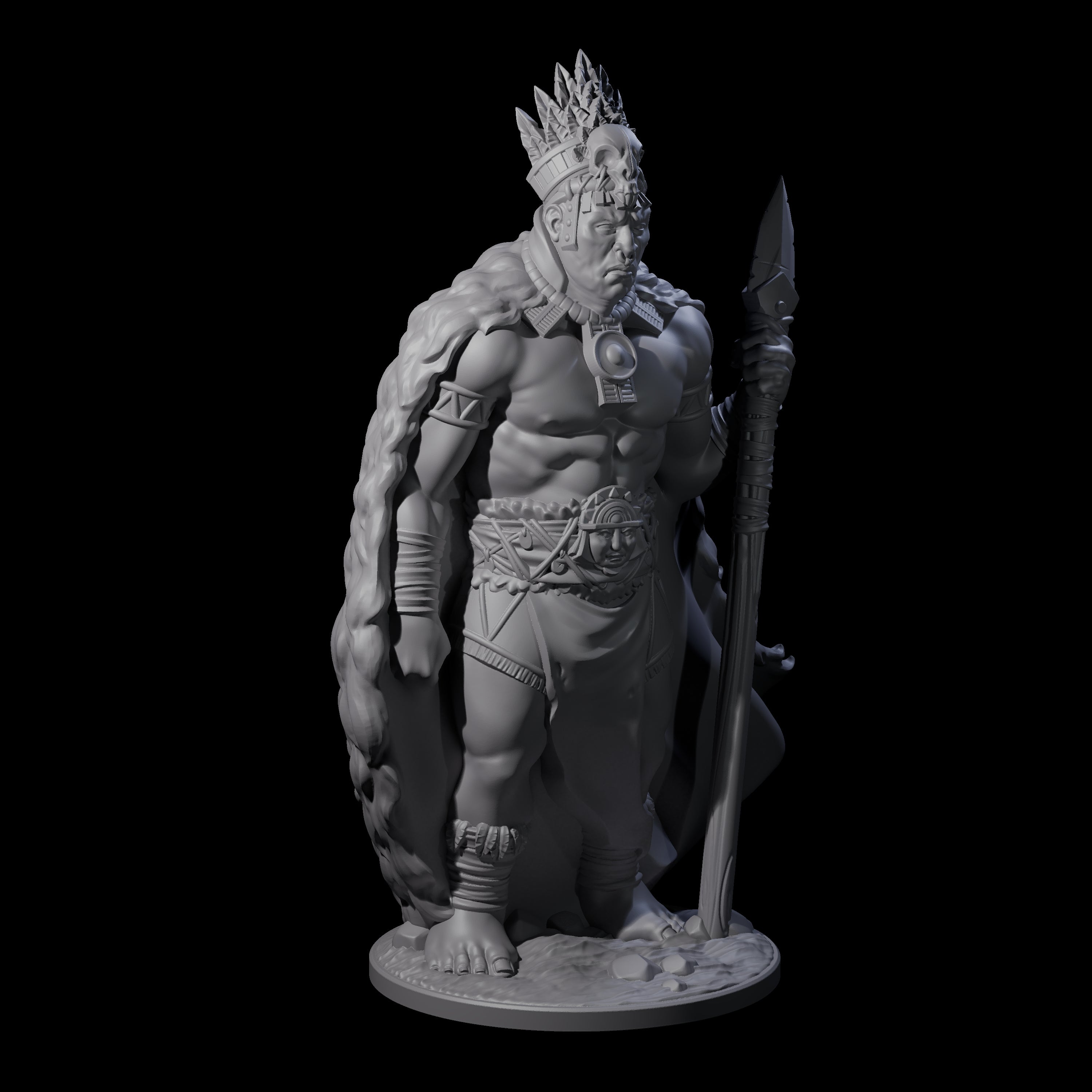 Ancient King Human Chieftain Miniature for Dungeons and Dragons, Pathfinder or other TTRPGs