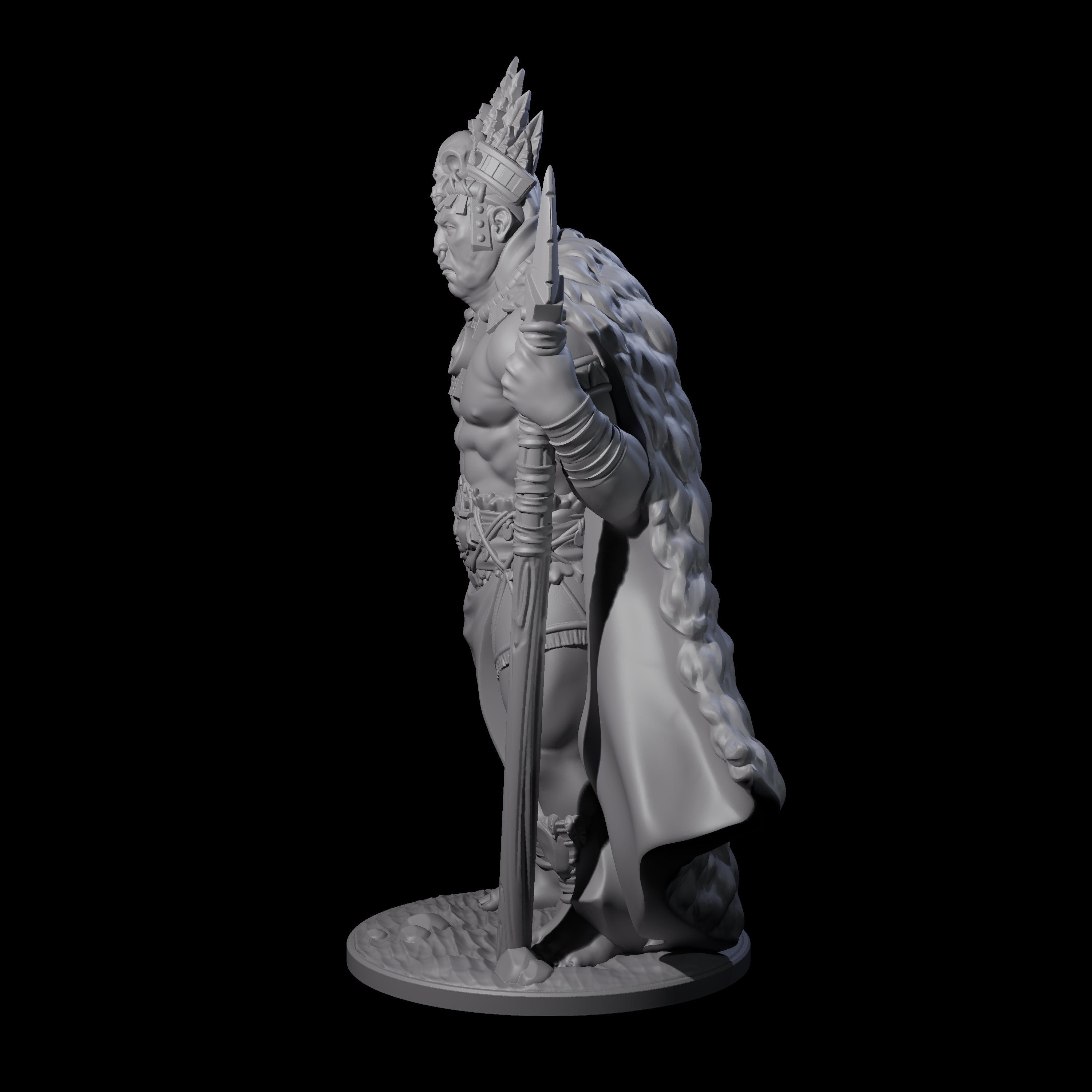 Ancient King Human Chieftain Miniature for Dungeons and Dragons, Pathfinder or other TTRPGs