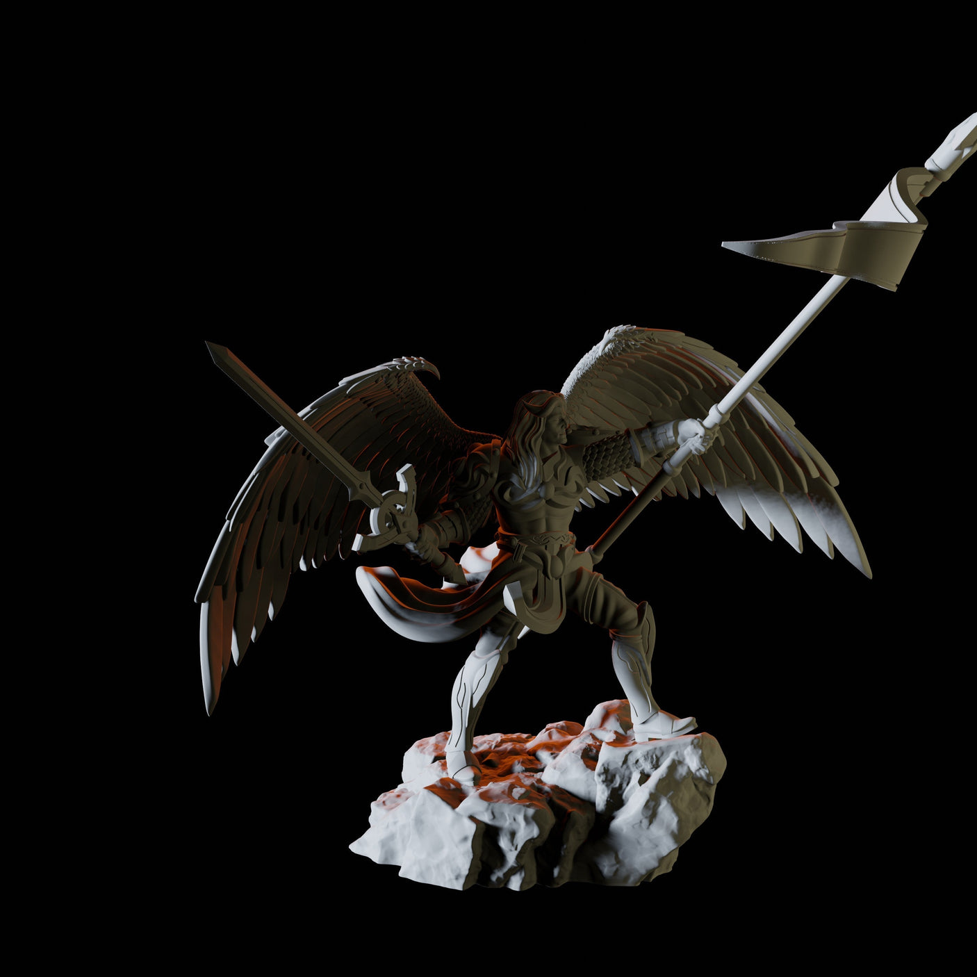 Angel Battle Leader Miniature for Dungeons and Dragons, Pathfinder or other TTRPGs