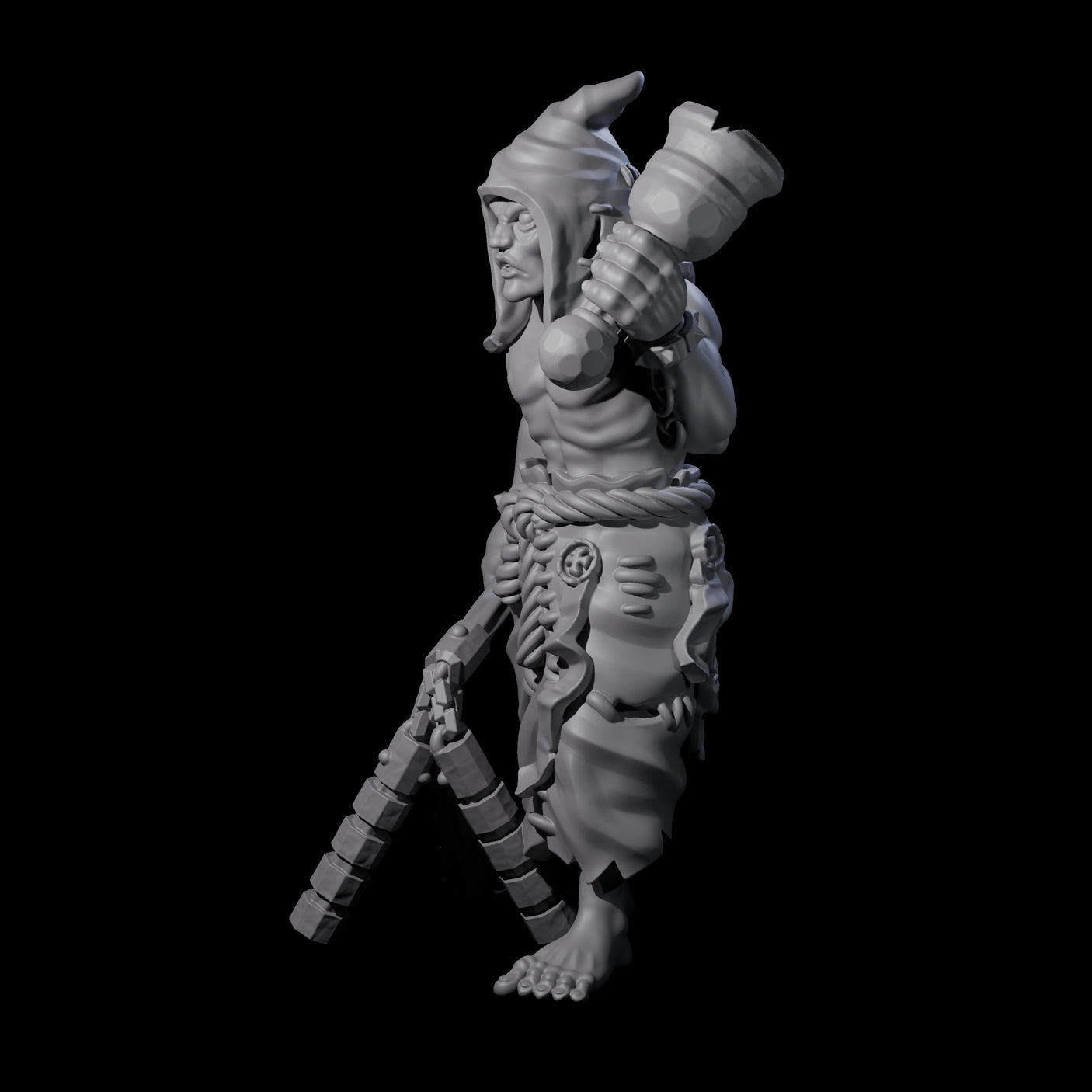 Angry Congregation Member B Miniature for Dungeons and Dragons, Pathfinder or other TTRPGs