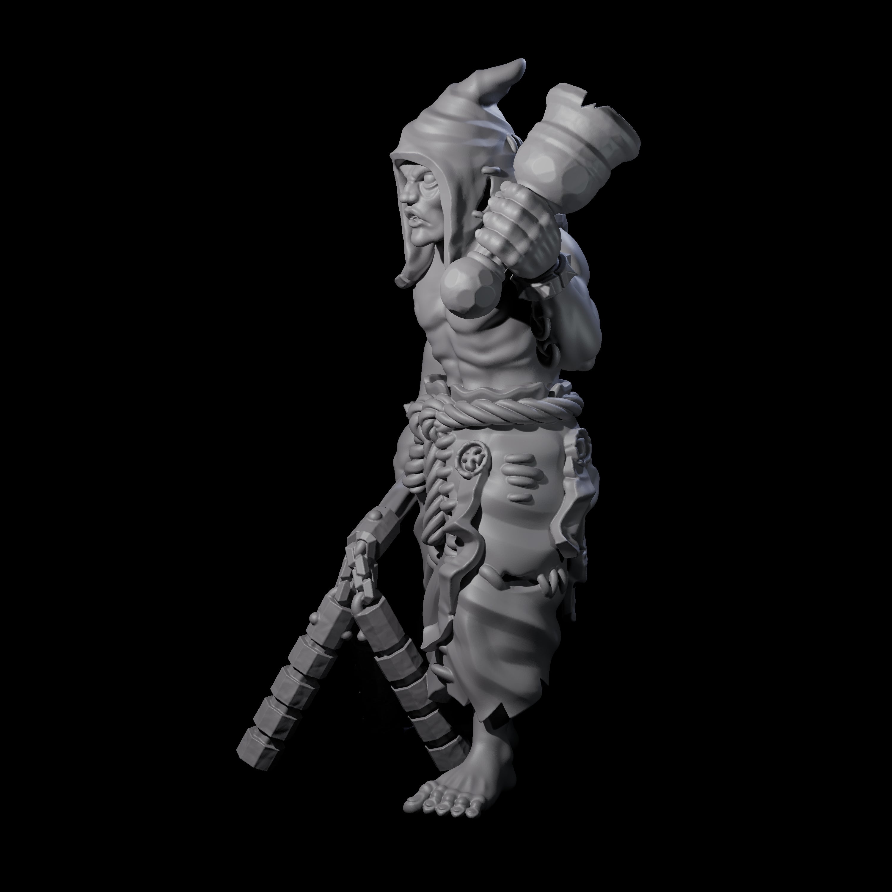 Angry Congregation Member B Miniature for Dungeons and Dragons, Pathfinder or other TTRPGs