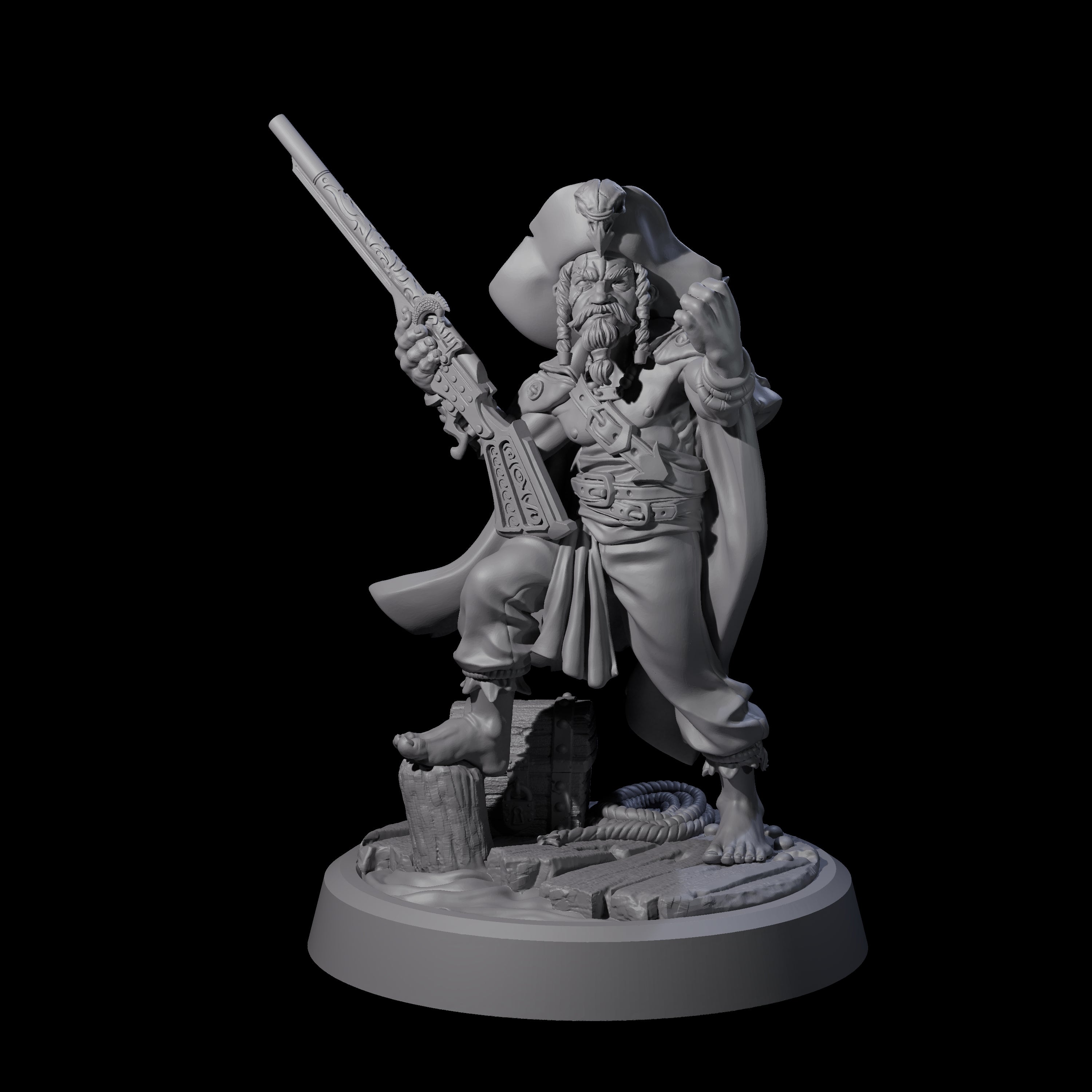 Angry Gnome Sailor Miniature for Dungeons and Dragons, Pathfinder or other TTRPGs