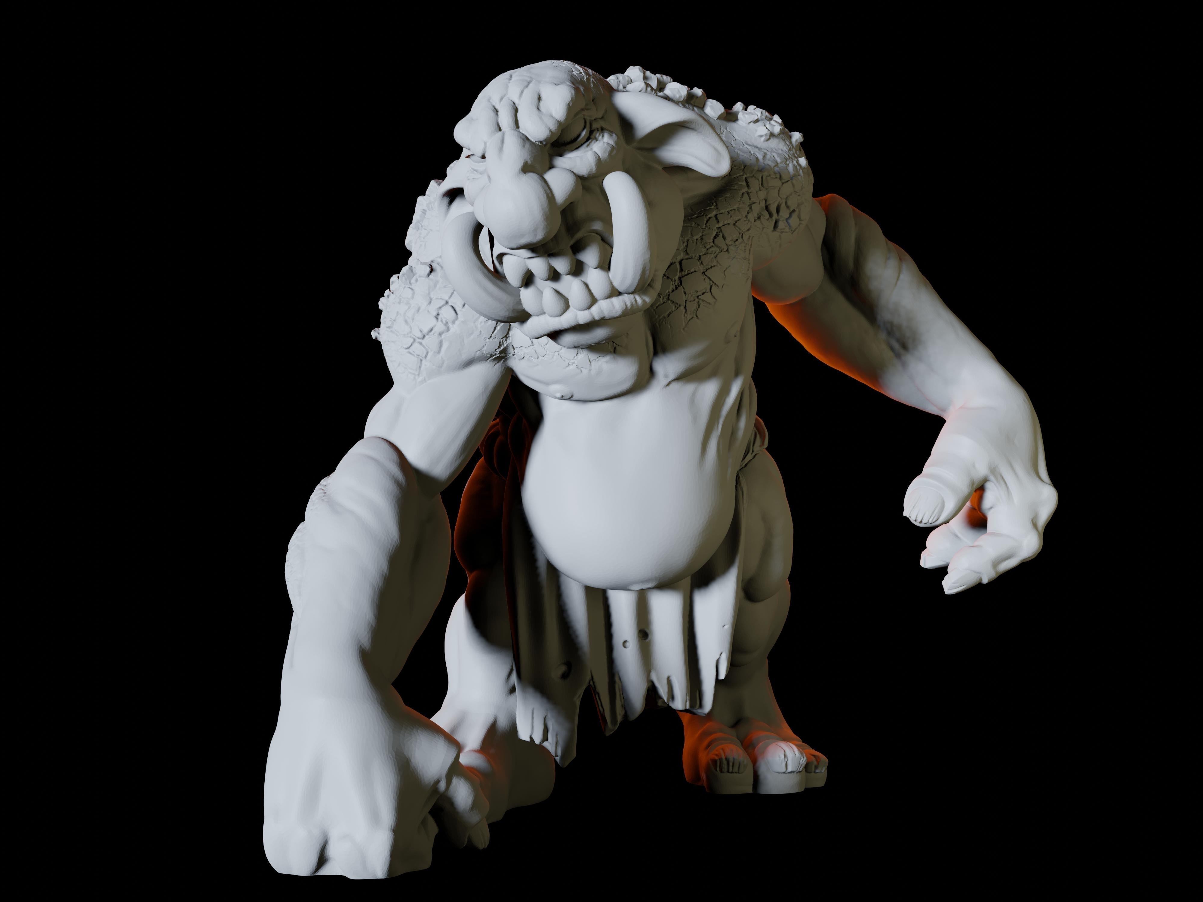 Angry Troll Miniature for Dungeons and Dragons - Myth Forged