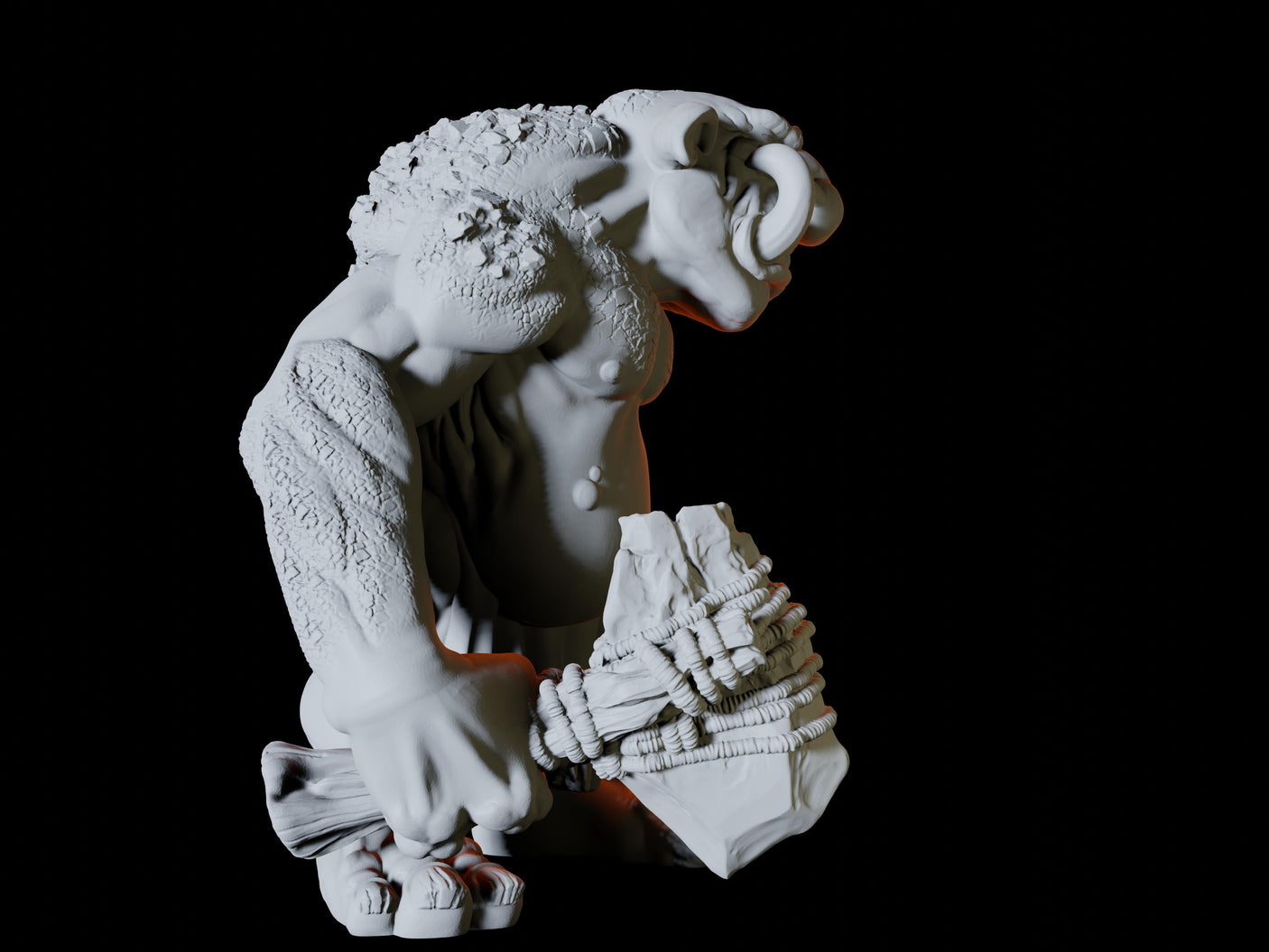 Angry Troll Type C Miniature for Dungeons and Dragons, Pathfinder or other TTRPGs