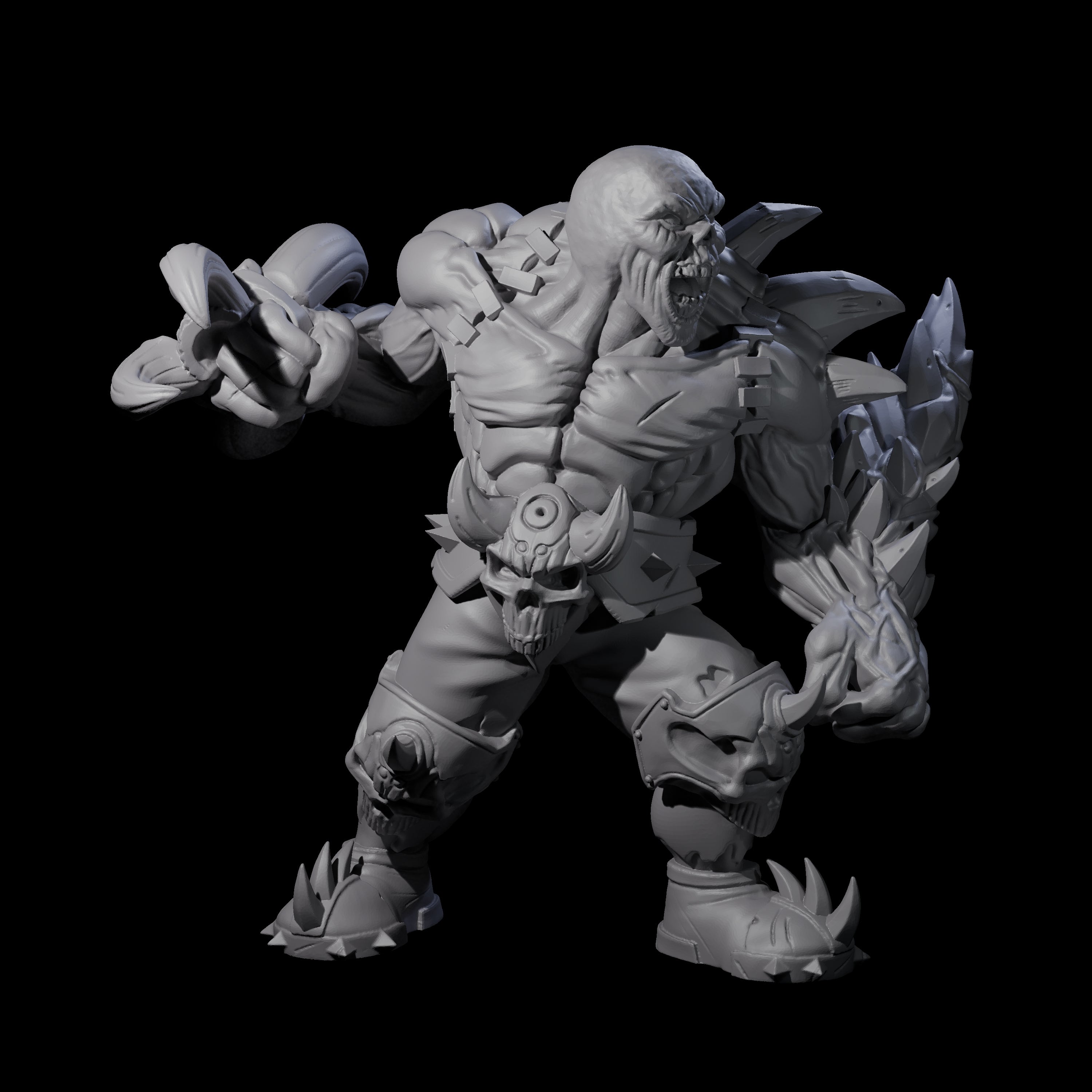 Angry Zombie Ogre Miniature for Dungeons and Dragons, Pathfinder or other TTRPGs