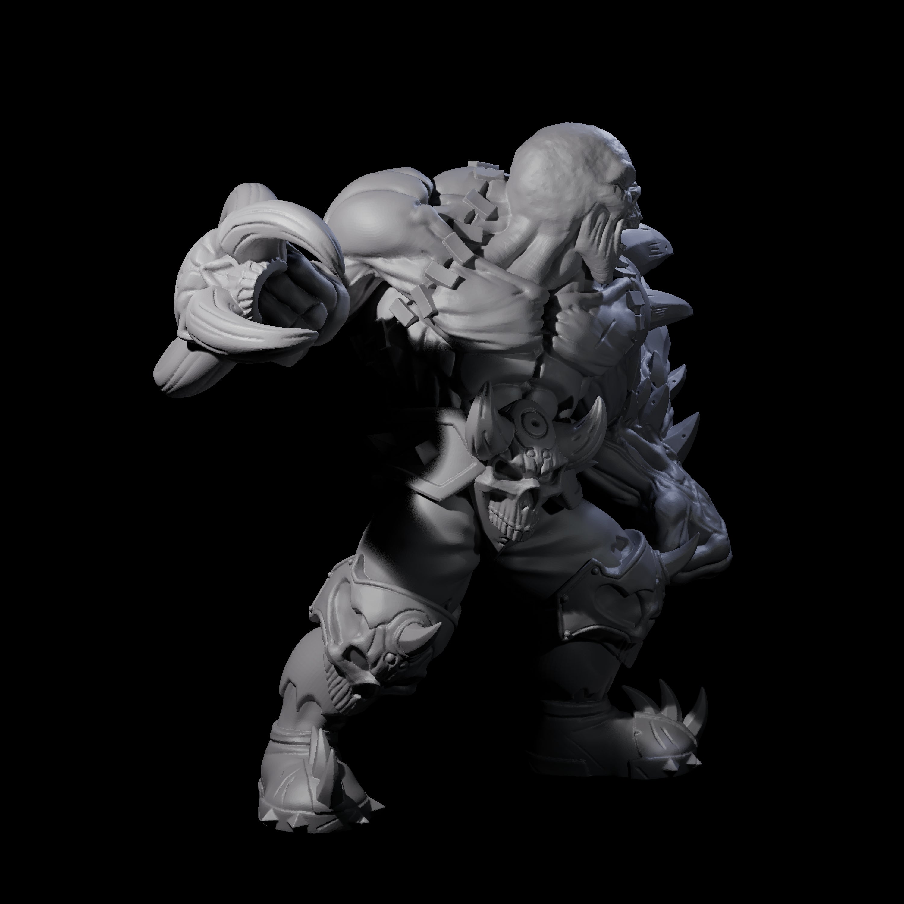 Angry Zombie Ogre Miniature for Dungeons and Dragons, Pathfinder or other TTRPGs