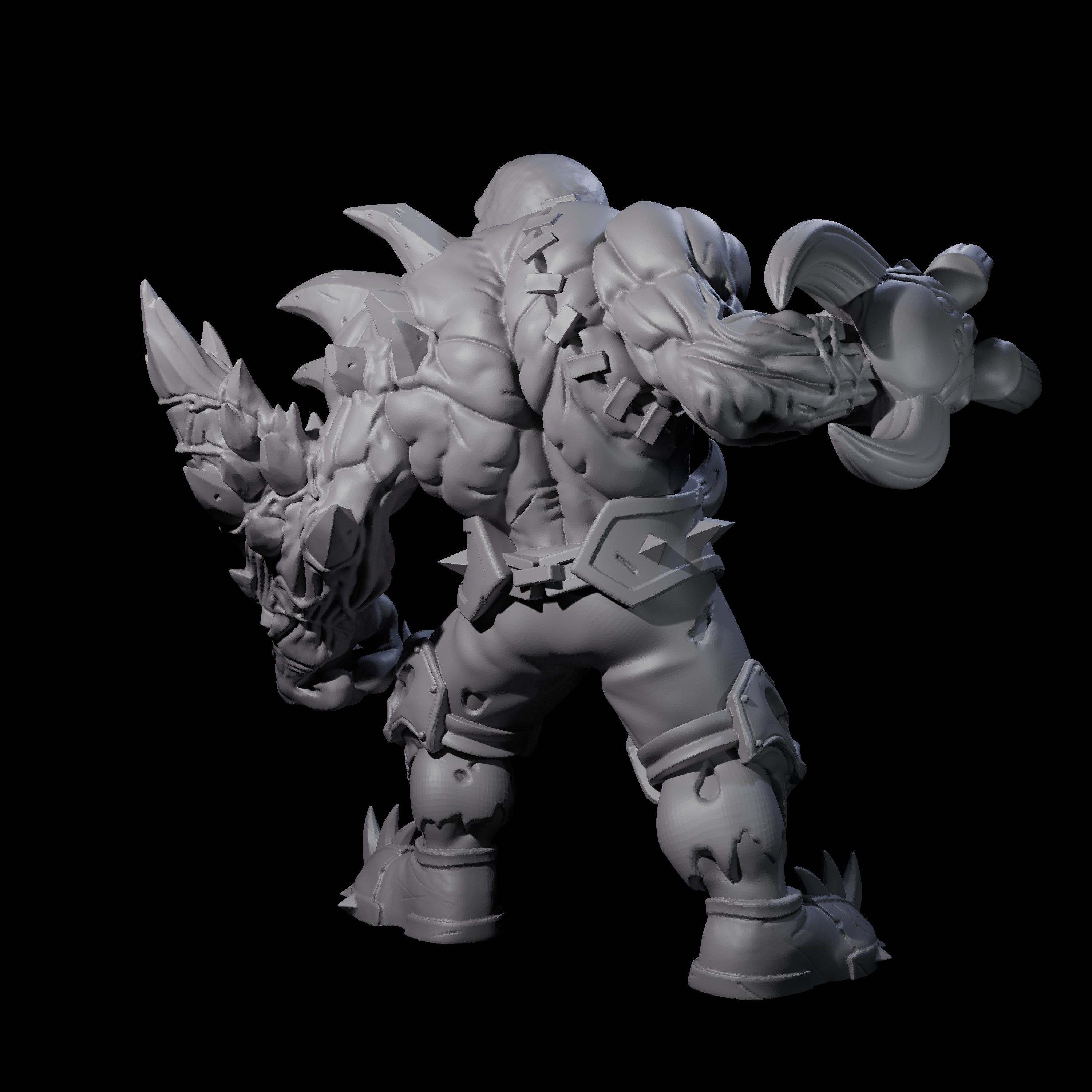 Angry Zombie Ogre Miniature for Dungeons and Dragons, Pathfinder or other TTRPGs