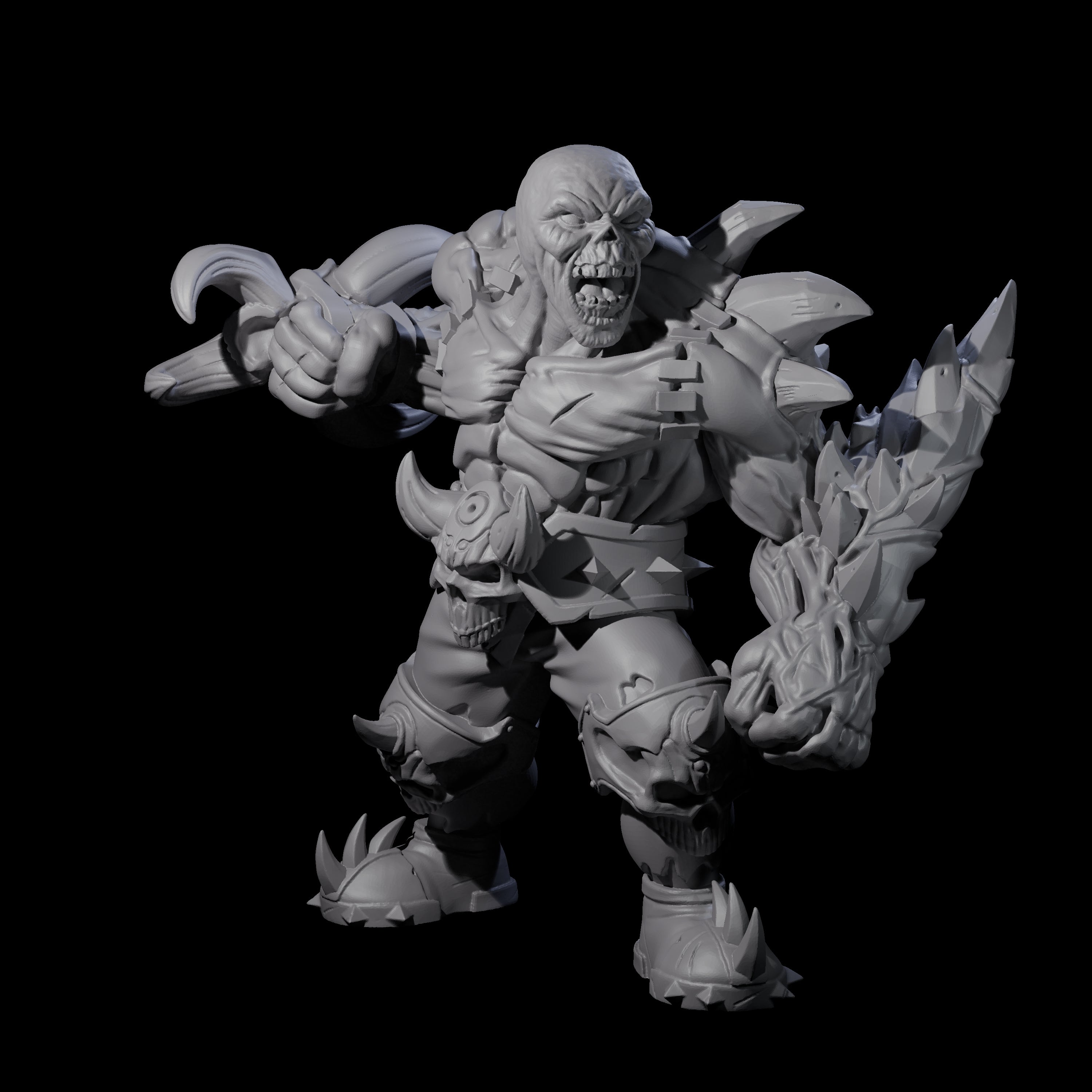 Angry Zombie Ogre Miniature for Dungeons and Dragons, Pathfinder or other TTRPGs
