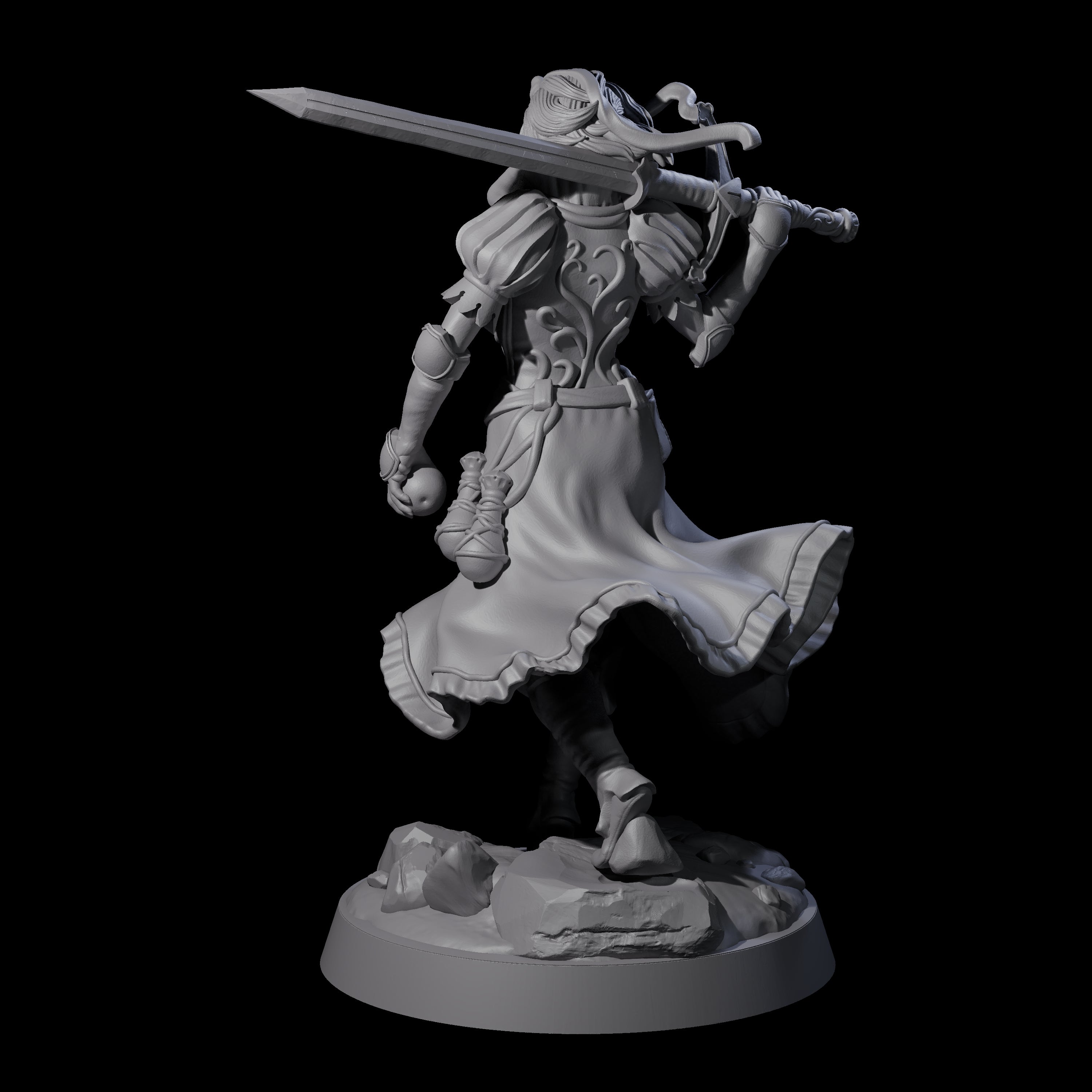 Apple Eating Fighter Miniature for Dungeons and Dragons, Pathfinder or other TTRPGs
