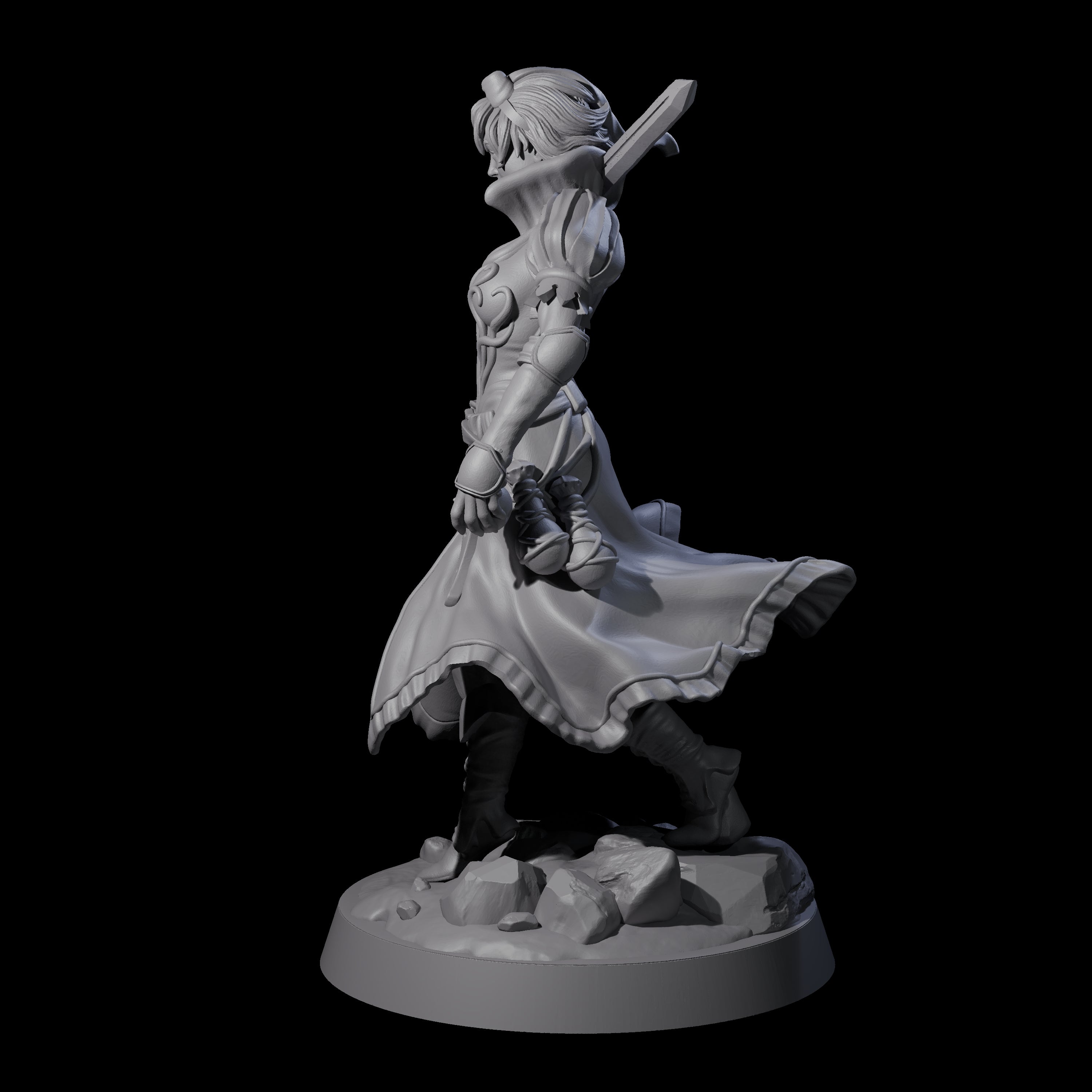 Apple Eating Fighter Miniature for Dungeons and Dragons, Pathfinder or other TTRPGs