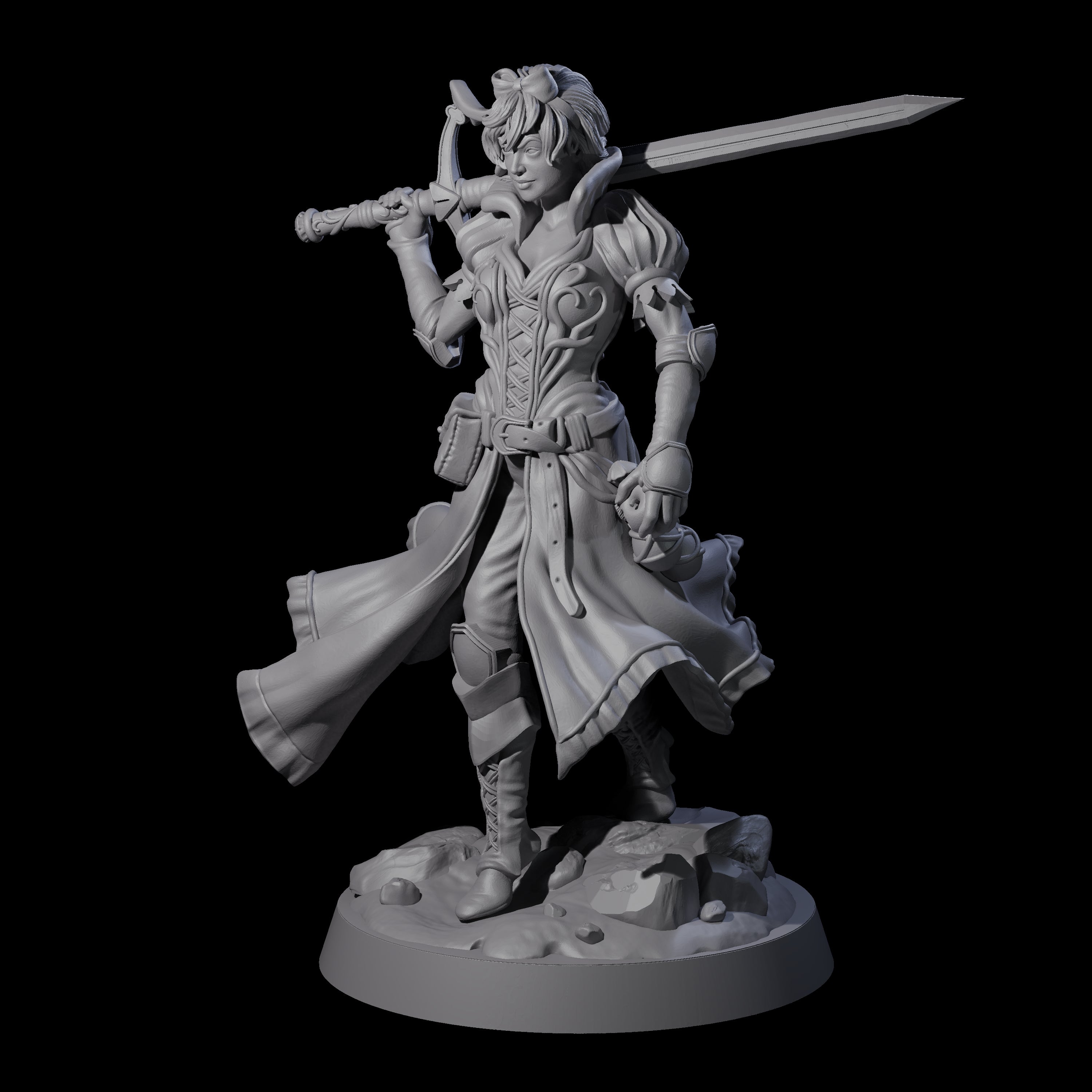 Apple Eating Fighter Miniature for Dungeons and Dragons, Pathfinder or other TTRPGs