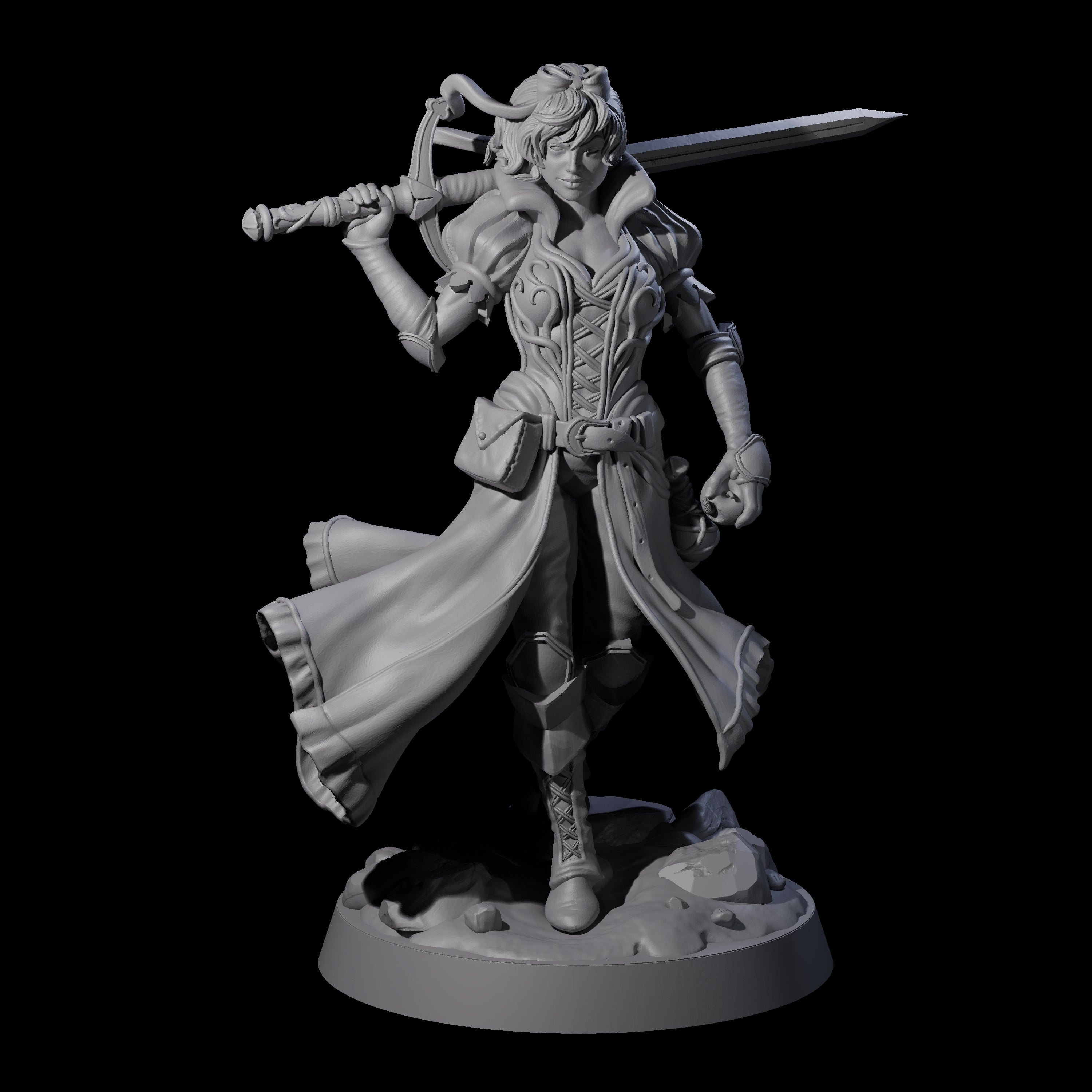Apple Eating Fighter Miniature for Dungeons and Dragons, Pathfinder or other TTRPGs