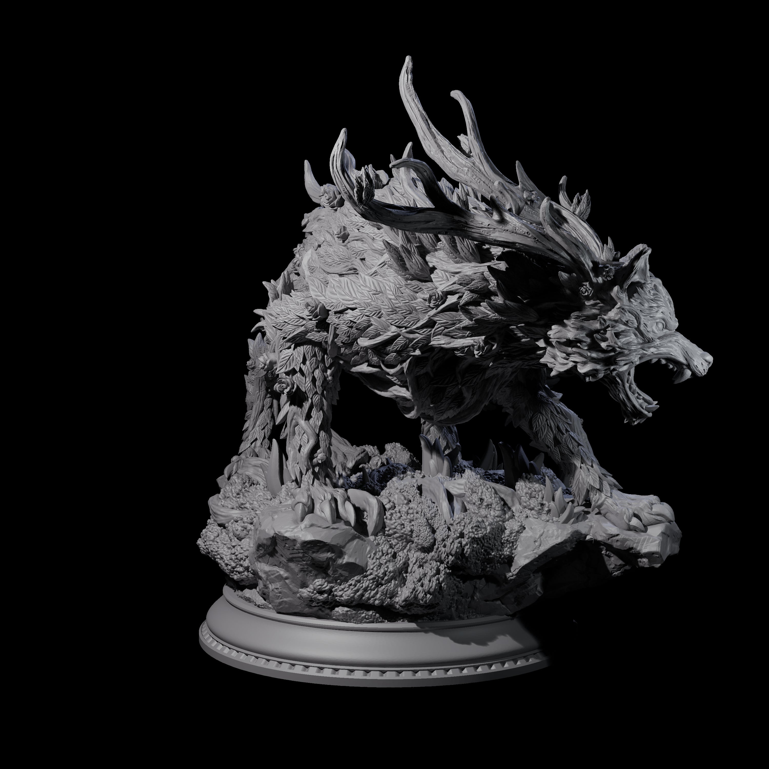 Arching Fae Wood Wolf Miniature for Dungeons and Dragons, Pathfinder or other TTRPGs
