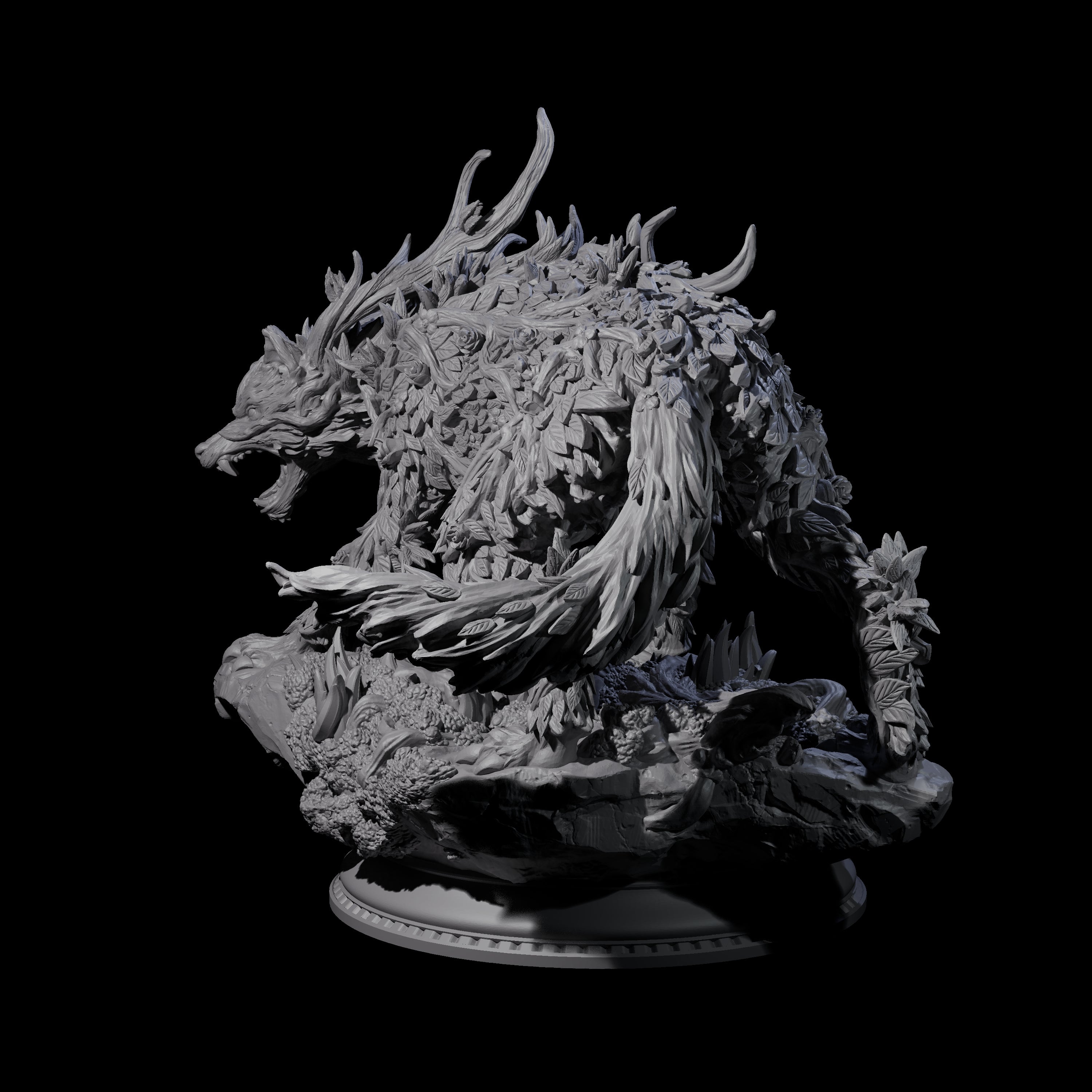 Arching Fae Wood Wolf Miniature for Dungeons and Dragons, Pathfinder or other TTRPGs