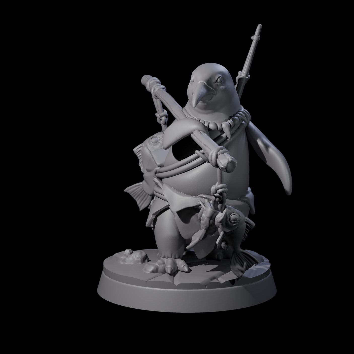 Arctic Dohwar Fisher Miniature for Dungeons and Dragons, Pathfinder or other TTRPGs