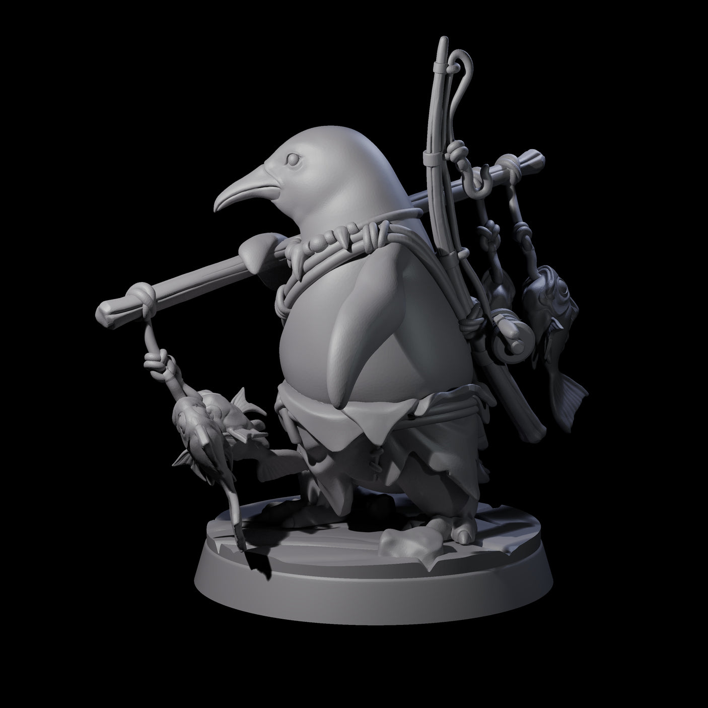Arctic Dohwar Fisher Miniature for Dungeons and Dragons, Pathfinder or other TTRPGs