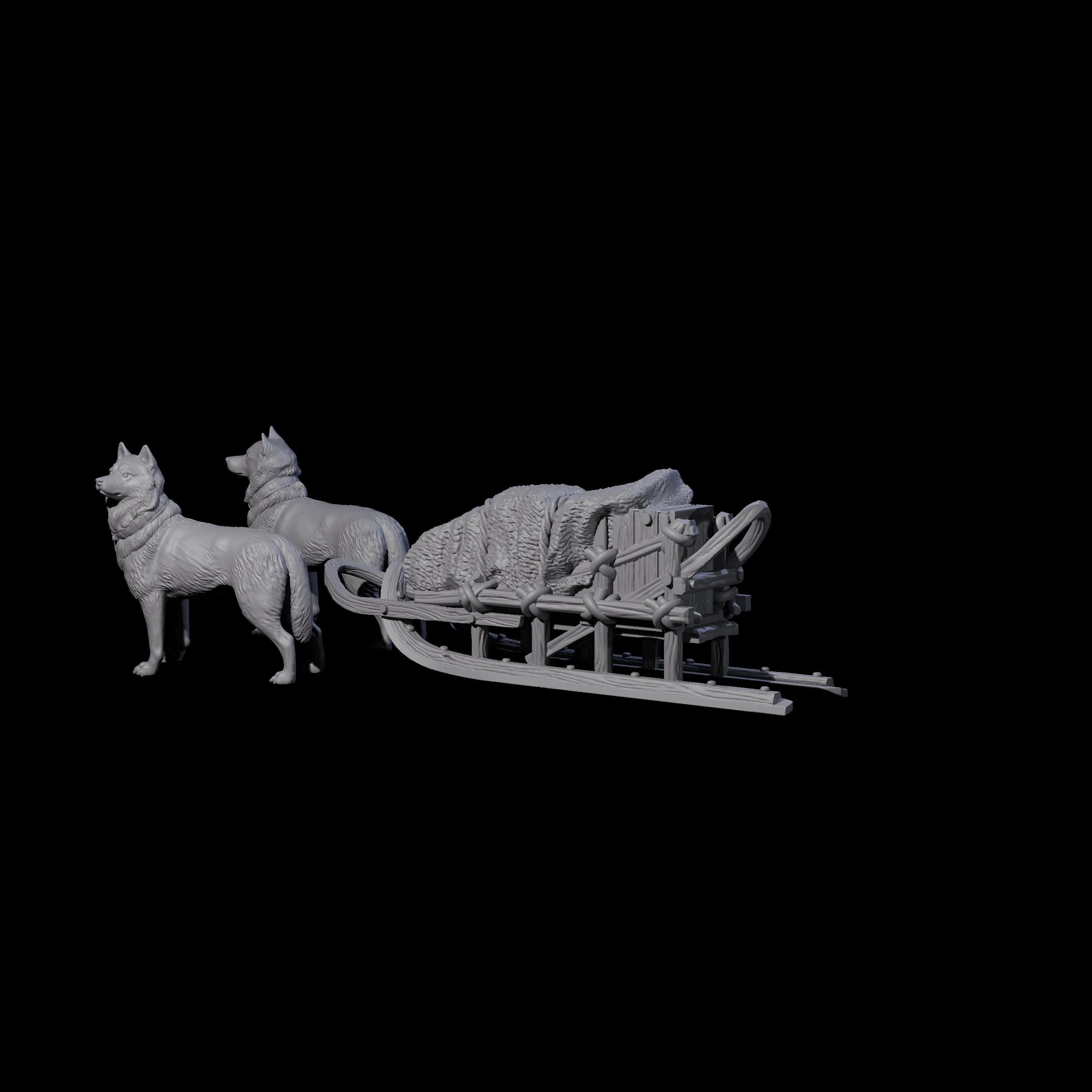 Arctic Sled Dogs Miniature for Dungeons and Dragons, Pathfinder or other TTRPGs