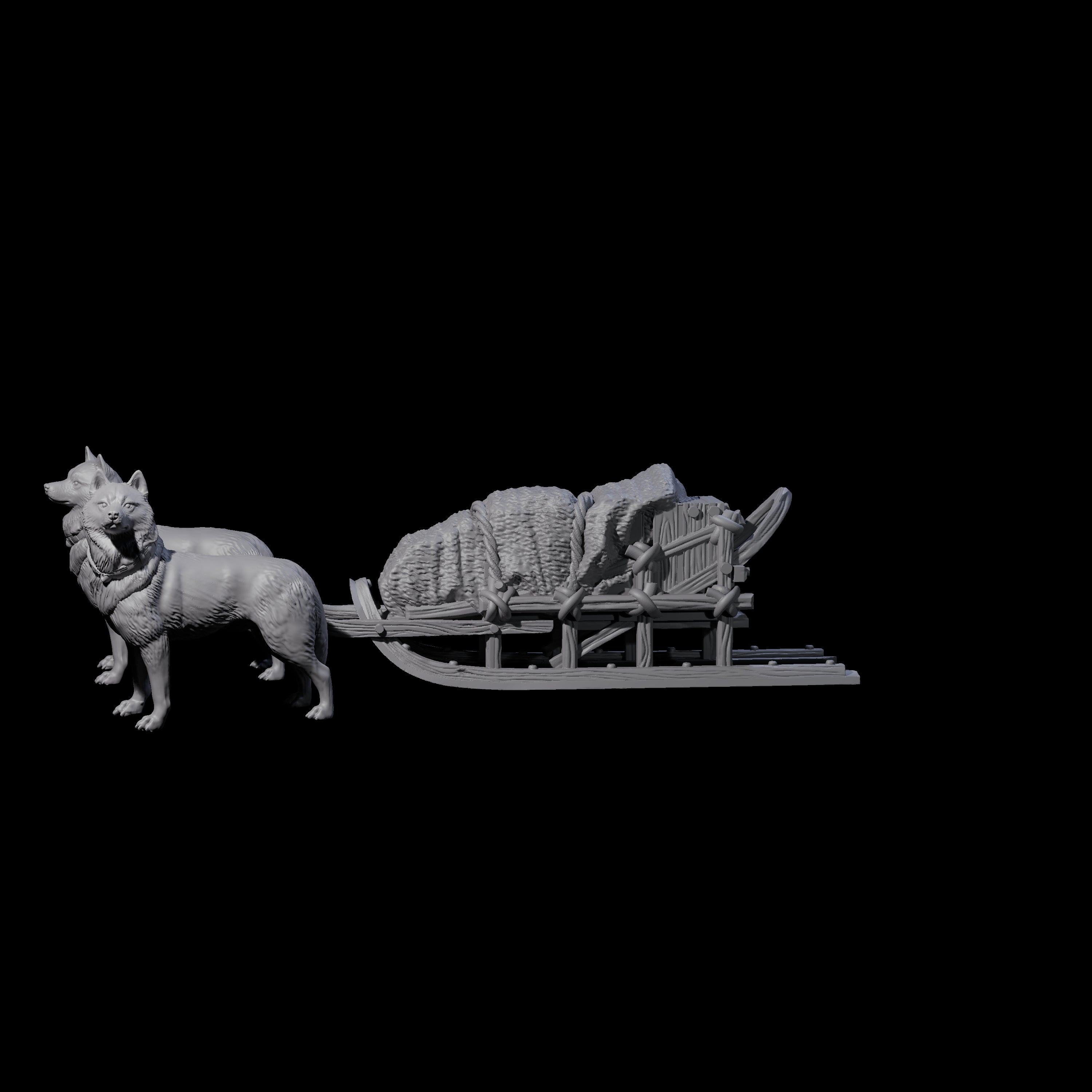 Arctic Sled Dogs Miniature for Dungeons and Dragons, Pathfinder or other TTRPGs