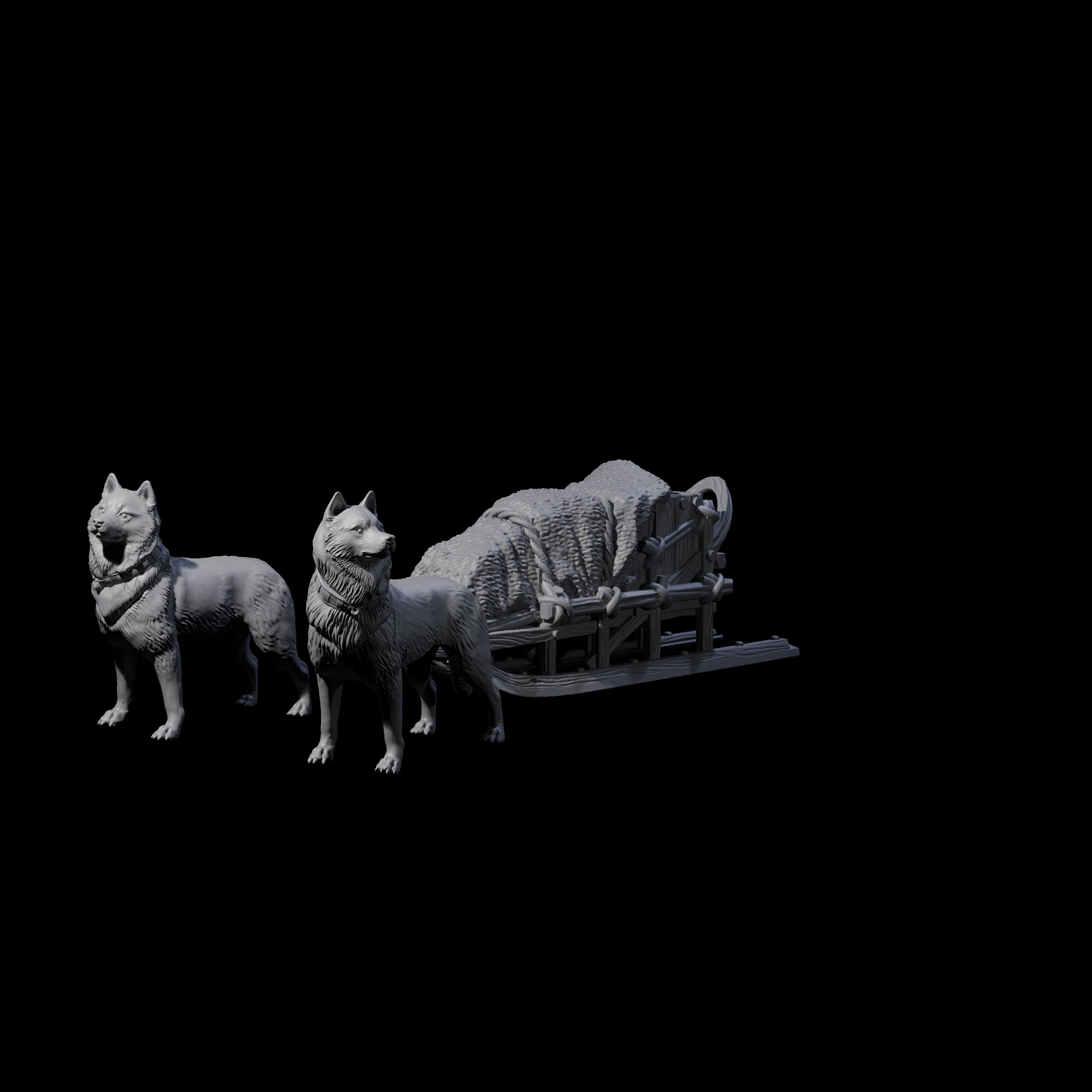 Arctic Sled Dogs Miniature for Dungeons and Dragons, Pathfinder or other TTRPGs