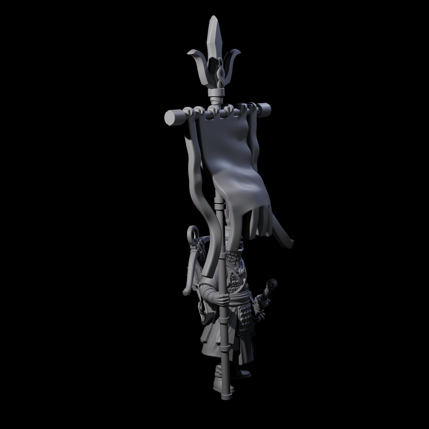 Arm Aching Human Flagbearer Miniature for Dungeons and Dragons, Pathfinder or other TTRPGs