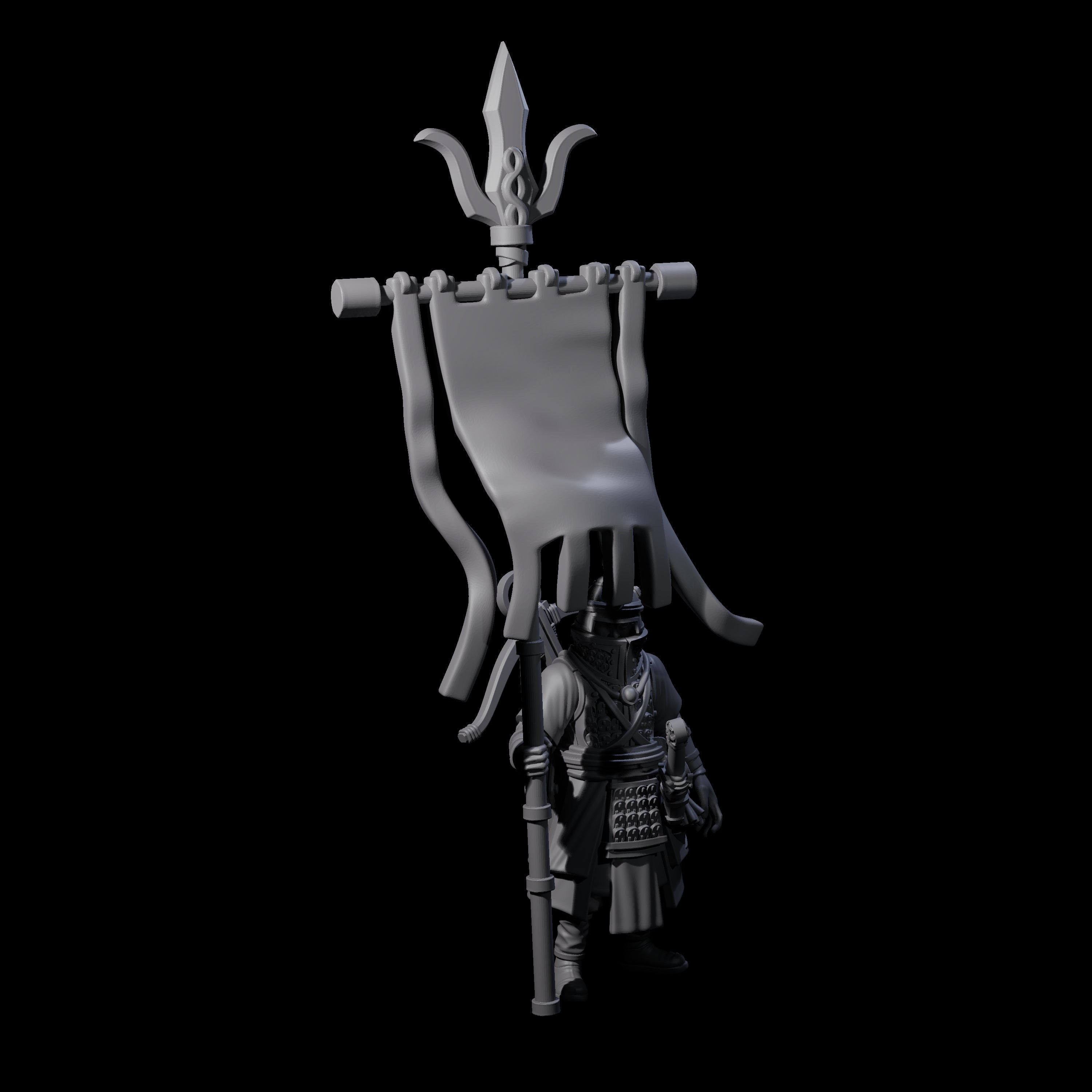 Arm Aching Human Flagbearer Miniature for Dungeons and Dragons, Pathfinder or other TTRPGs