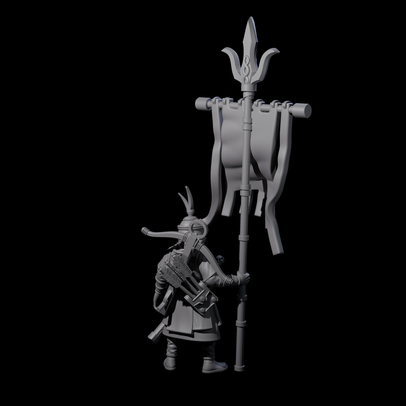 Arm Aching Human Flagbearer Miniature for Dungeons and Dragons, Pathfinder or other TTRPGs