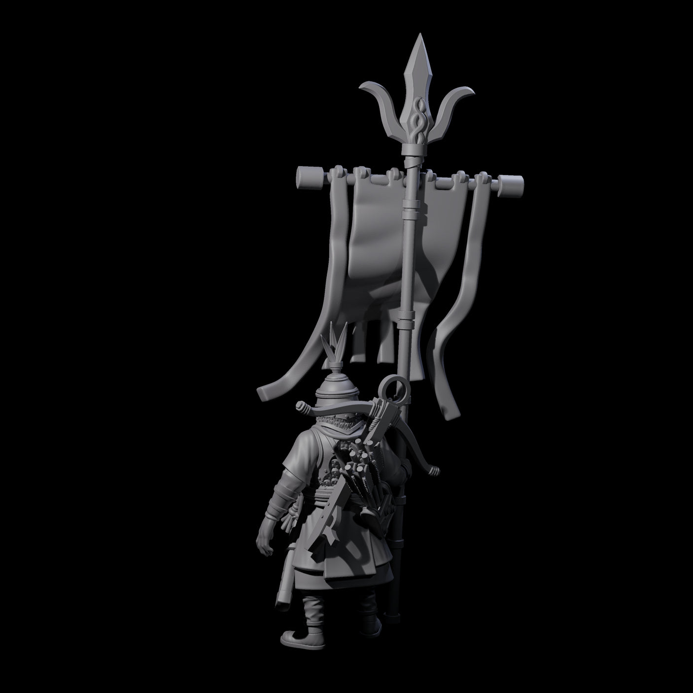 Arm Aching Human Flagbearer Miniature for Dungeons and Dragons, Pathfinder or other TTRPGs