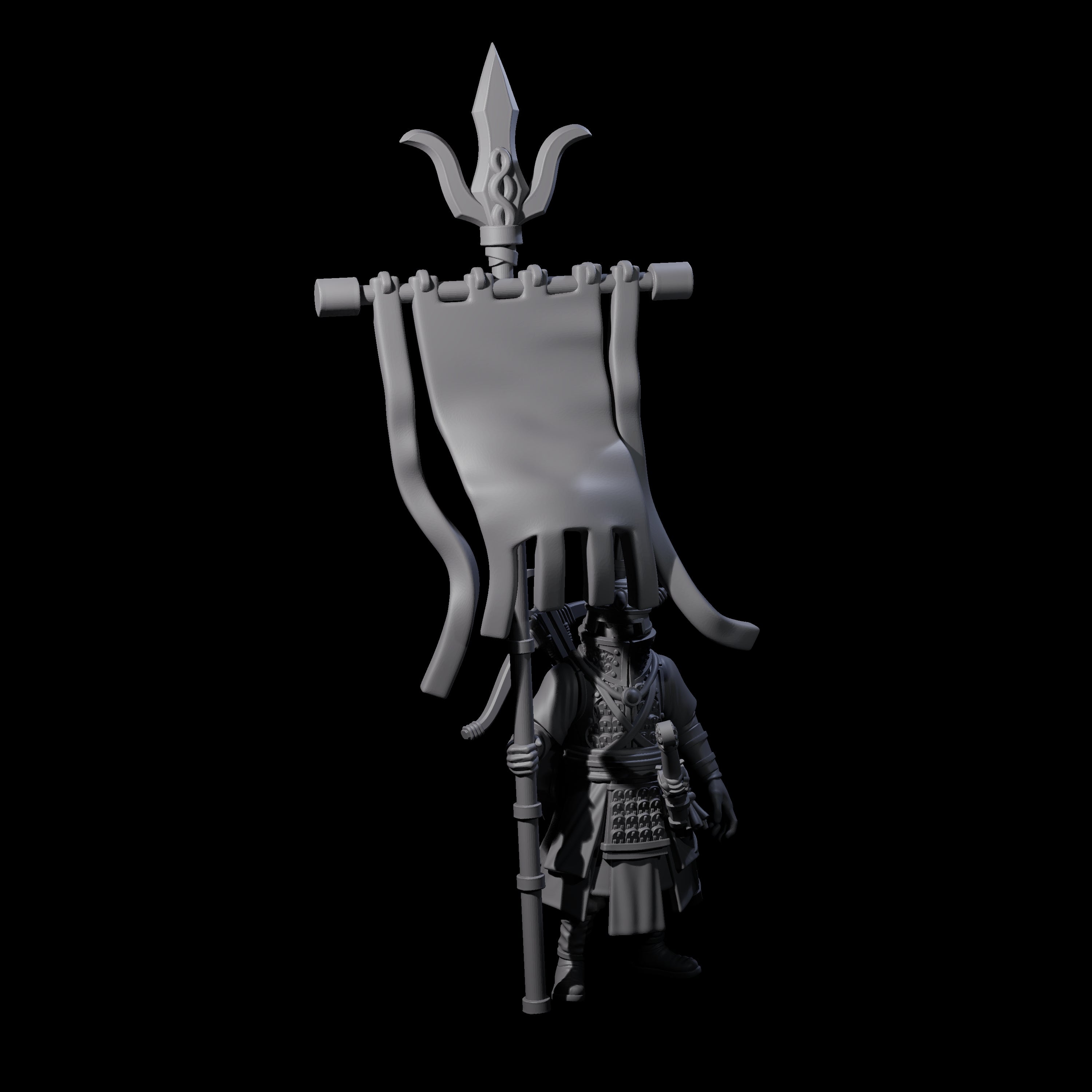 Arm Aching Human Flagbearer Miniature for Dungeons and Dragons, Pathfinder or other TTRPGs