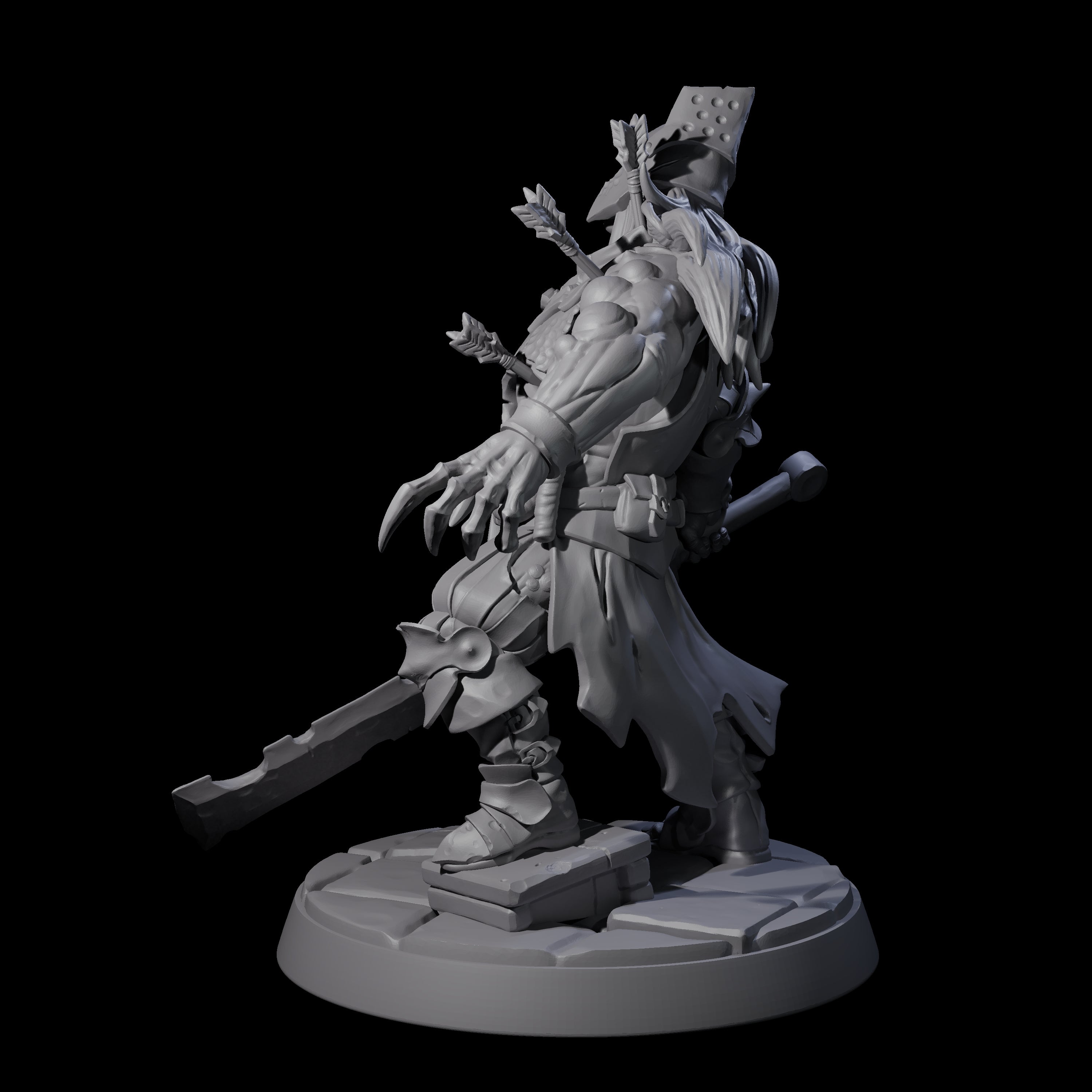 Armed Menacing Zombie Archer Miniature for Dungeons and Dragons, Pathfinder or other TTRPGs