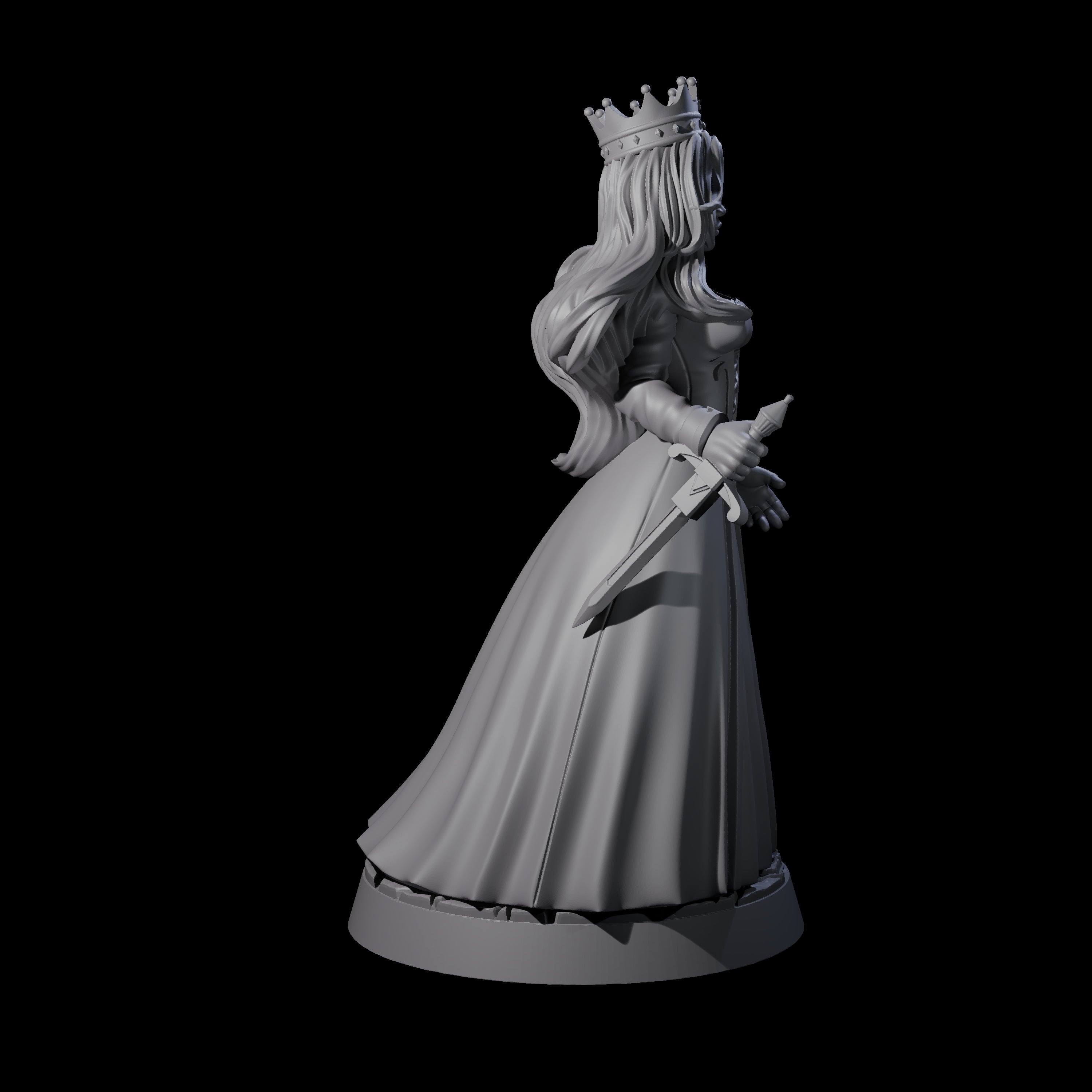 Armed Queen Miniature for Dungeons and Dragons, Pathfinder or other TTRPGs