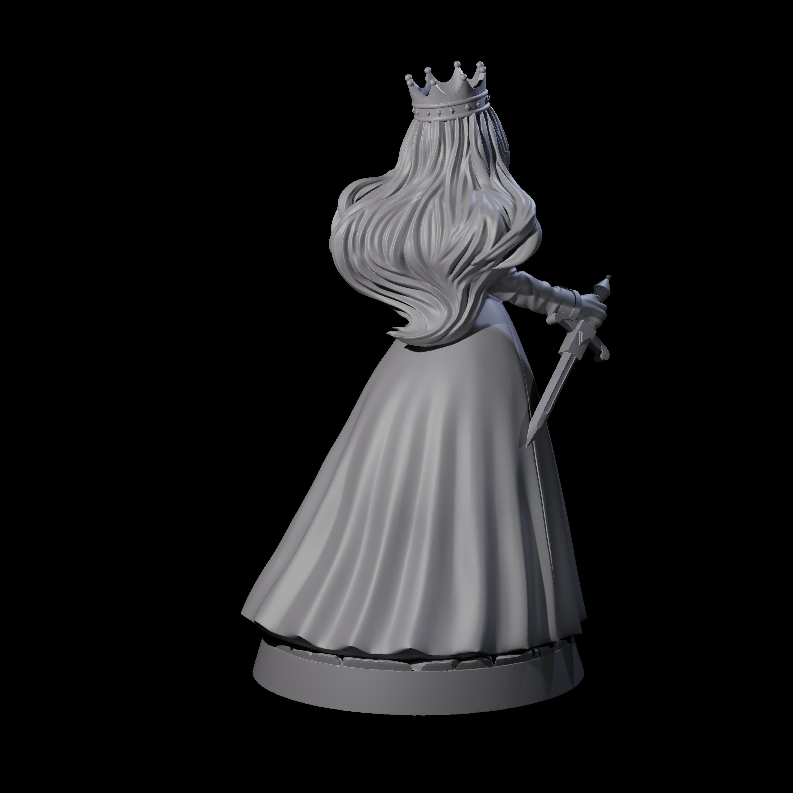 Armed Queen Miniature for Dungeons and Dragons, Pathfinder or other TTRPGs