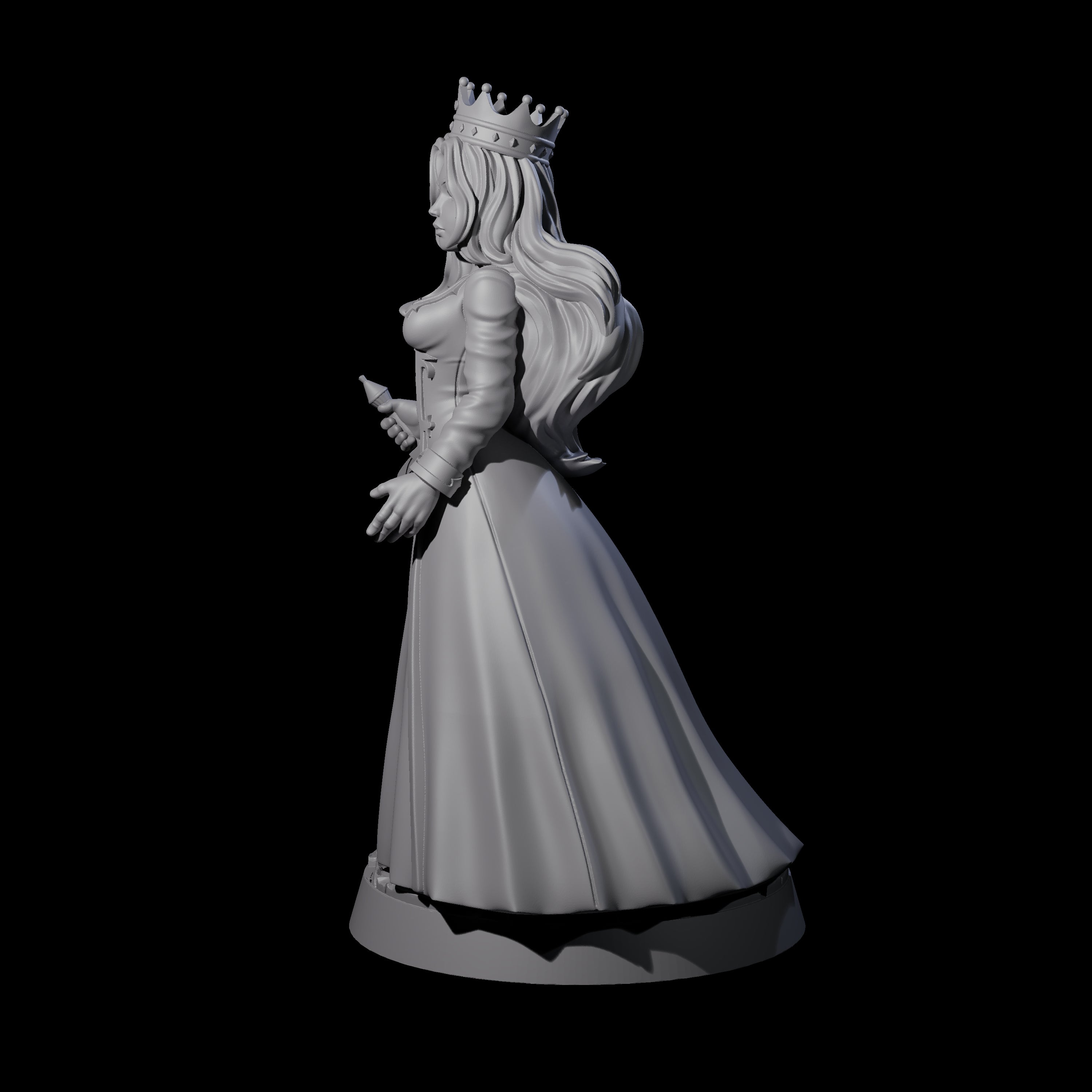 Armed Queen Miniature for Dungeons and Dragons, Pathfinder or other TTRPGs
