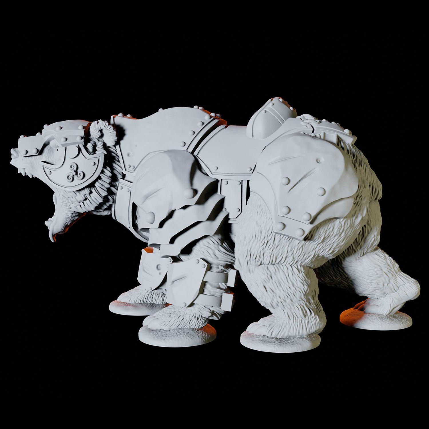Armoured Bear Miniature for Dungeon and Dragons - Myth Forged