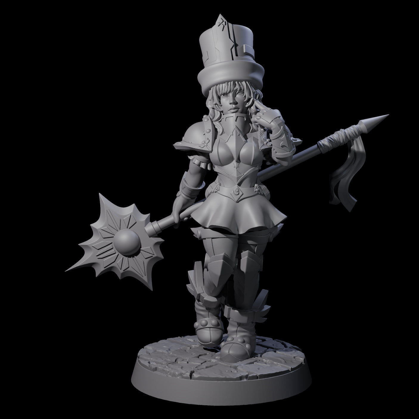 Armoured Court Jester Miniature for Dungeons and Dragons, Pathfinder or other TTRPGs