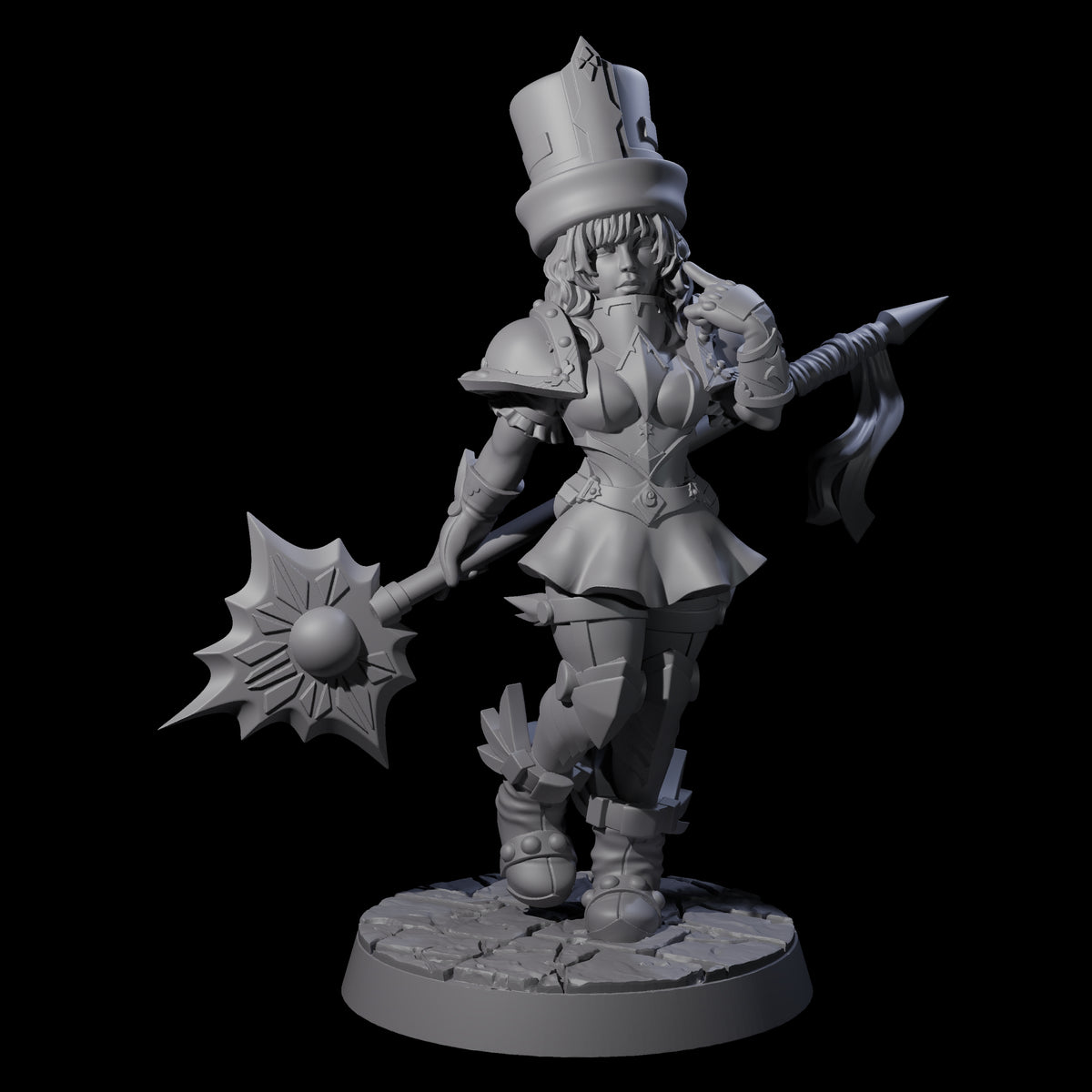 Armoured Court Jester Miniature for Dungeons and Dragons, Pathfinder or other TTRPGs