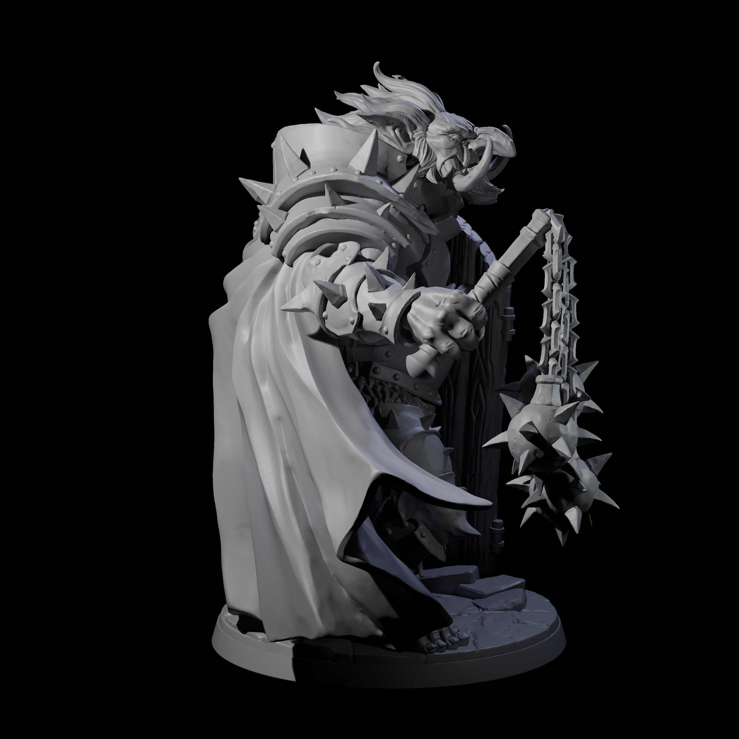 Armoured Ettin General Miniature for Dungeons and Dragons, Pathfinder or other TTRPGs