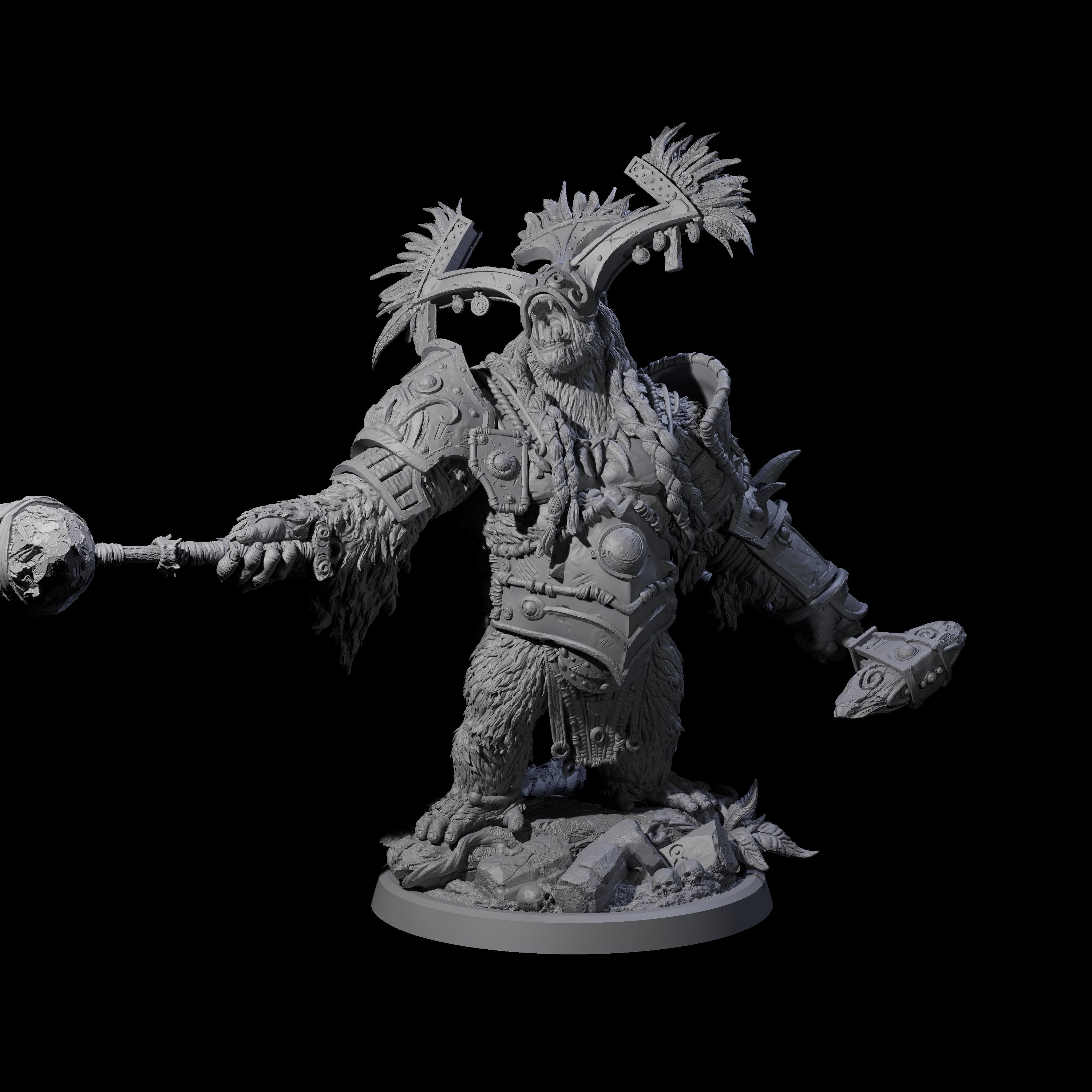 Armoured Giant Orangutan B Miniature for Dungeons and Dragons, Pathfinder or other TTRPGs