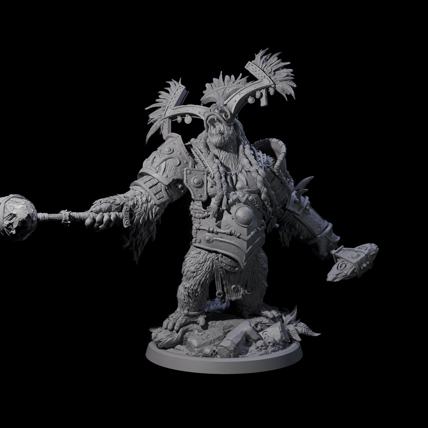 Armoured Giant Orangutan B Miniature for Dungeons and Dragons, Pathfinder or other TTRPGs