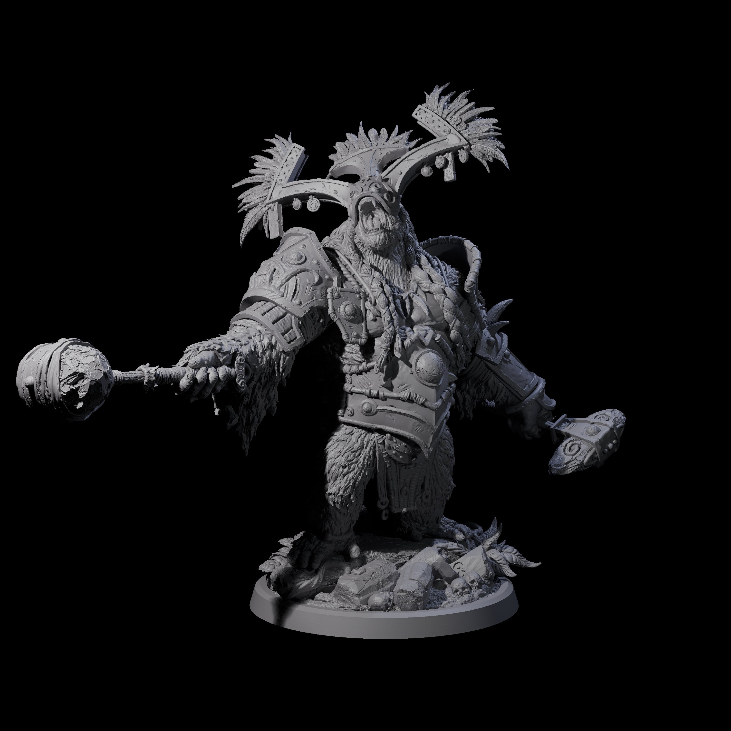 Armoured Giant Orangutan B Miniature for Dungeons and Dragons, Pathfinder or other TTRPGs