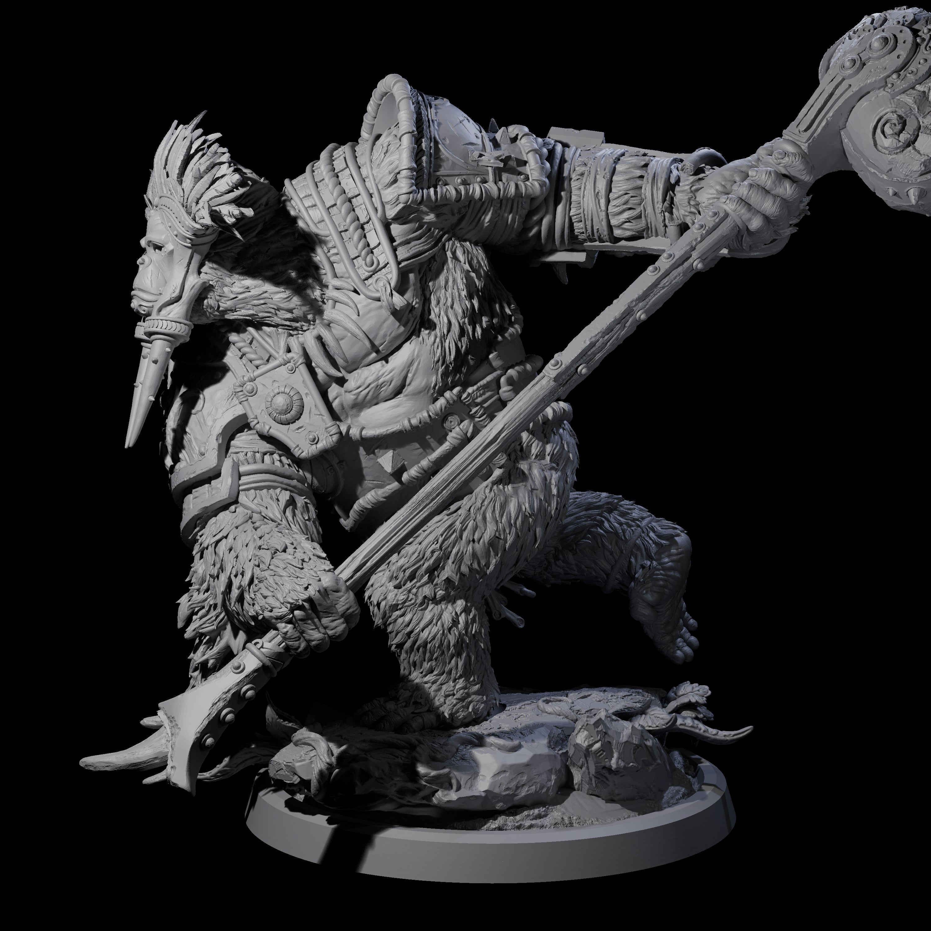 Armoured Giant Orangutan C Miniature for Dungeons and Dragons, Pathfinder or other TTRPGs