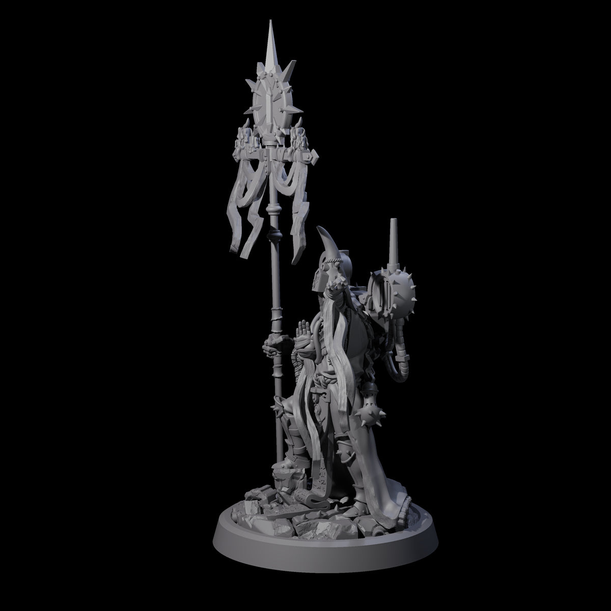 Armoured Iron Human Nuncio A Miniature for Dungeons and Dragons, Pathfinder or other TTRPGs