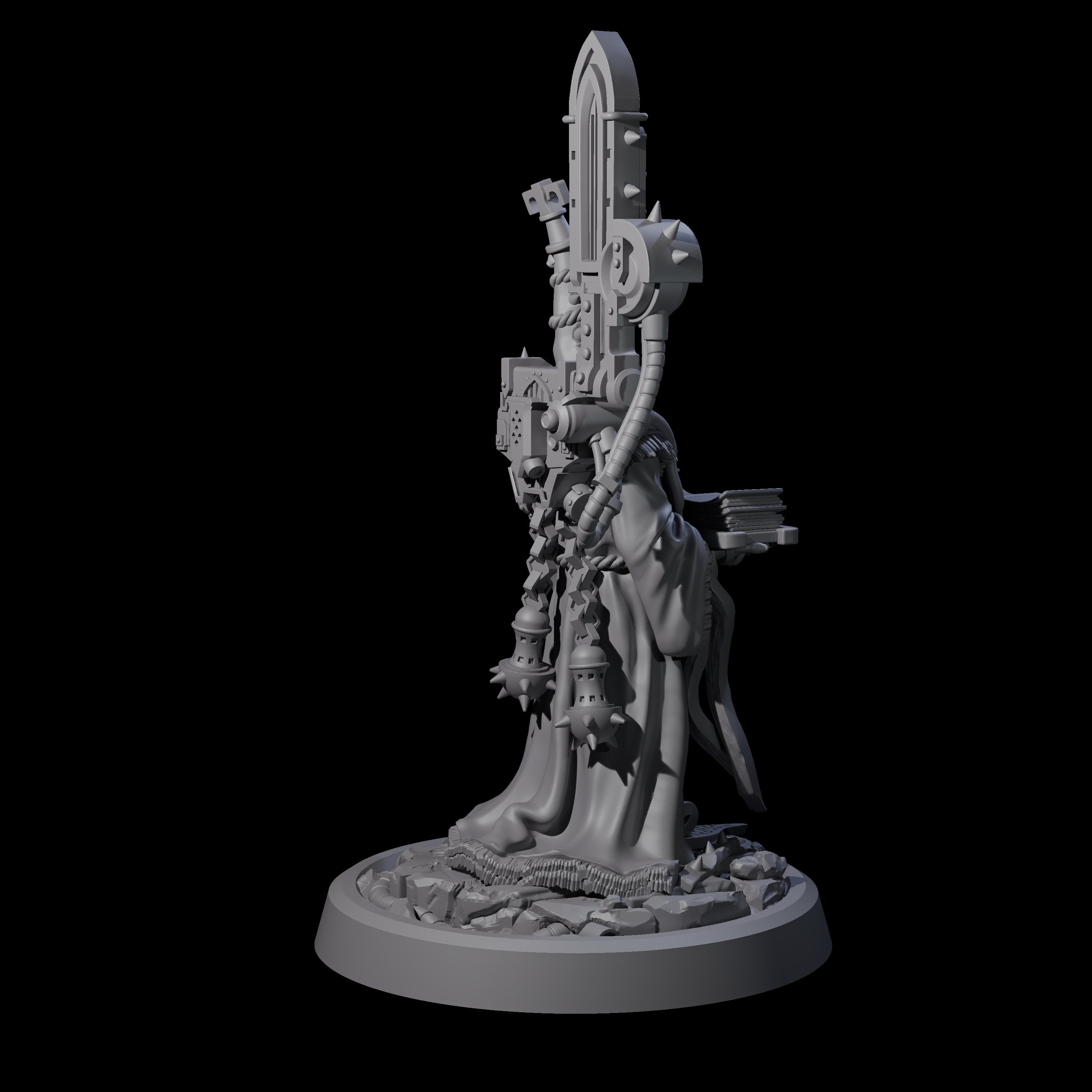 Armoured Iron Human Nuncio B Miniature for Dungeons and Dragons, Pathfinder or other TTRPGs