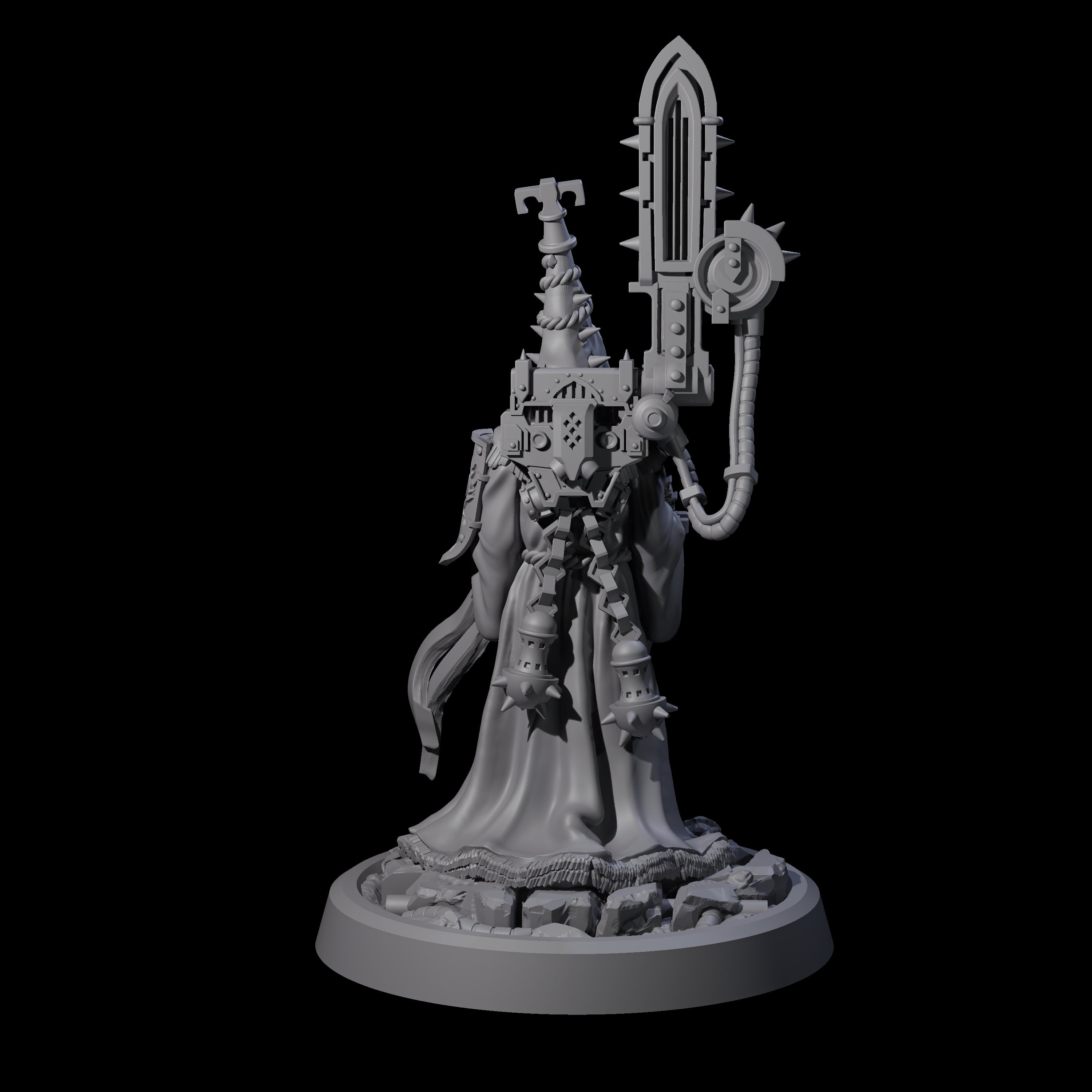 Armoured Iron Human Nuncio B Miniature for Dungeons and Dragons, Pathfinder or other TTRPGs